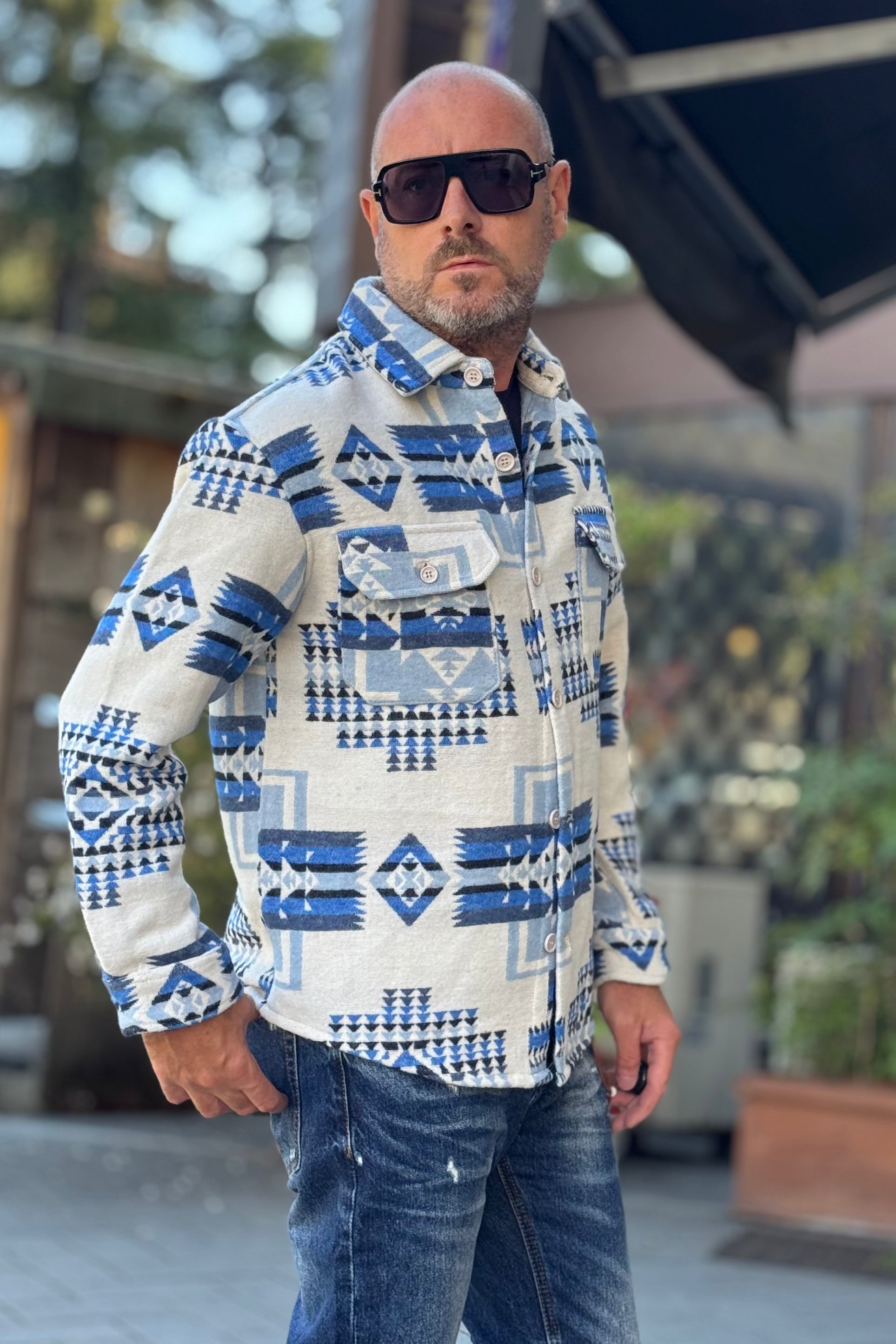 TELAMIRA RTC012 CAMICIONE IN FLANELLA MOTIVO CELESTE