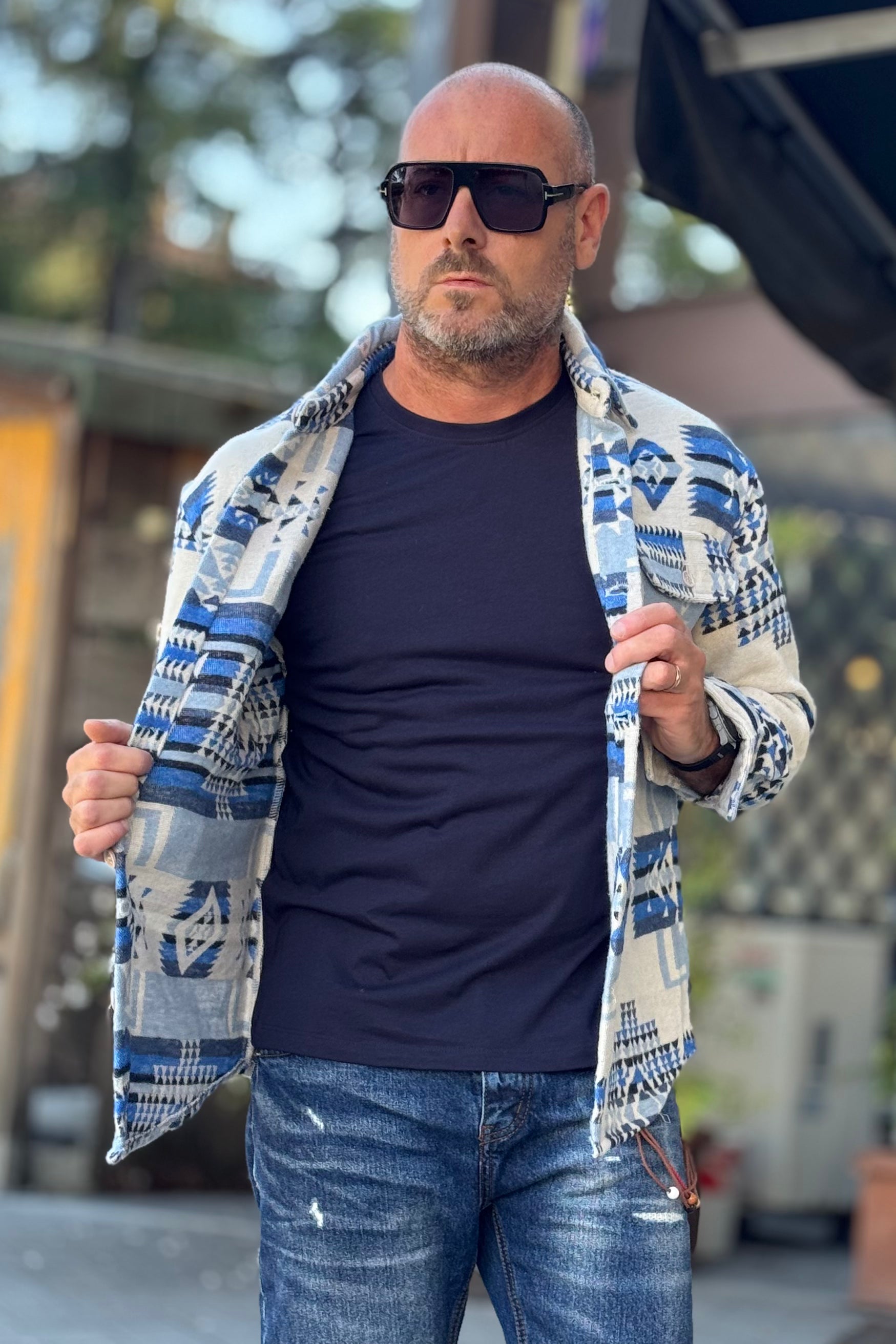 TELAMIRA RTC012 CAMICIONE IN FLANELLA MOTIVO CELESTE