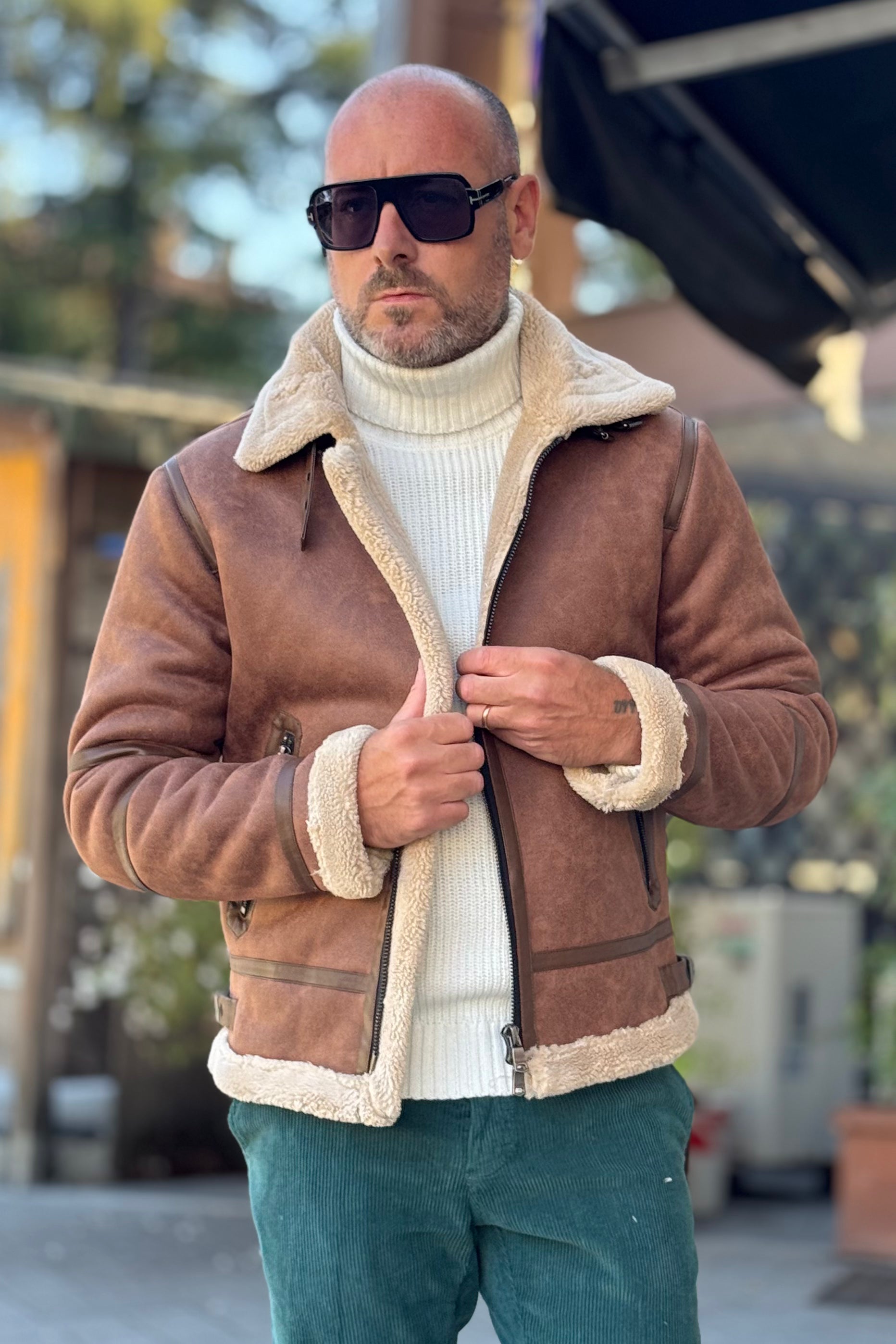 Telamira DTG006 eco sheepskin interior with teddy and cross zip color black