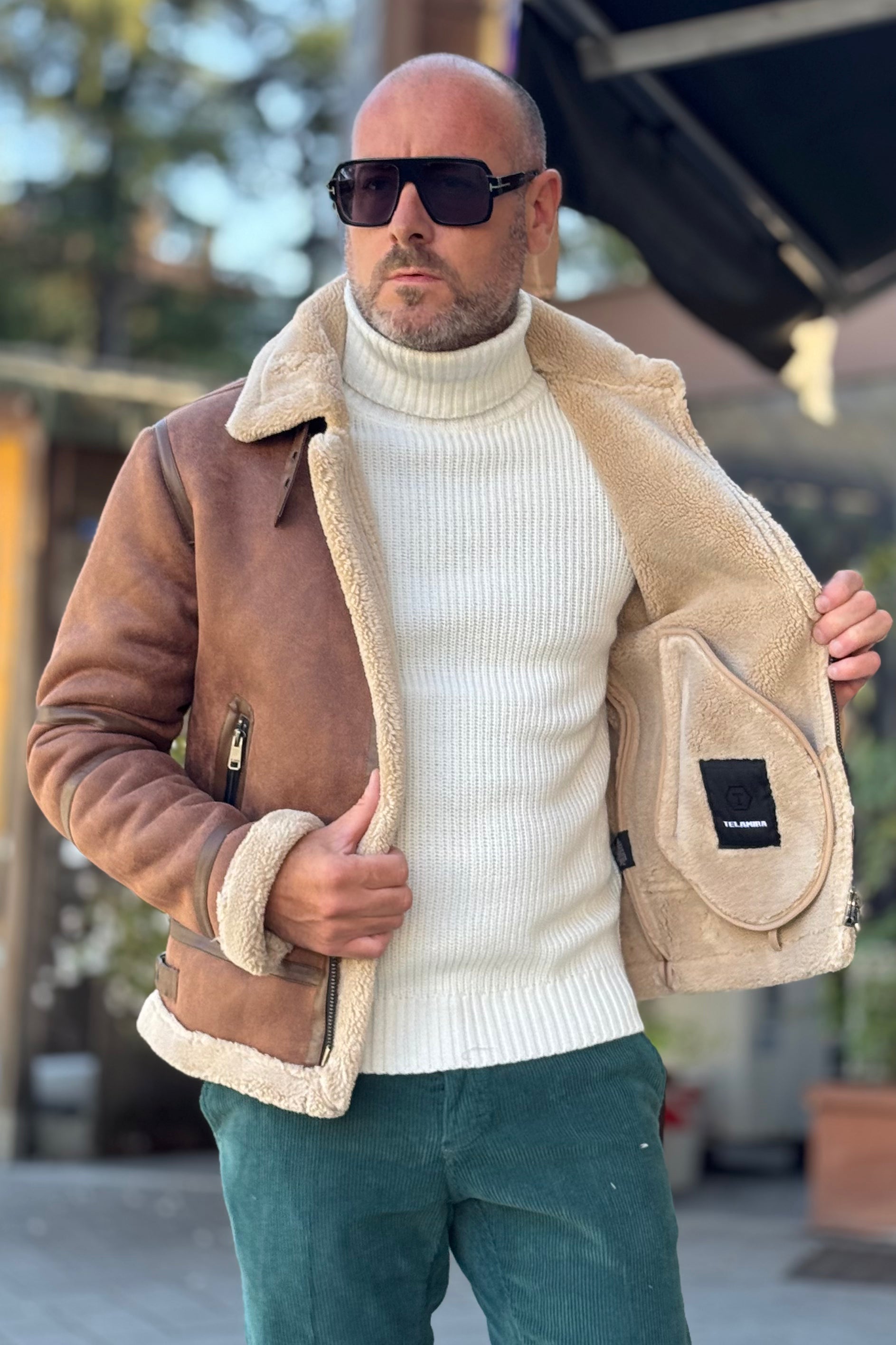 Telamira DTG006 eco sheepskin interior with teddy and cross zip color black