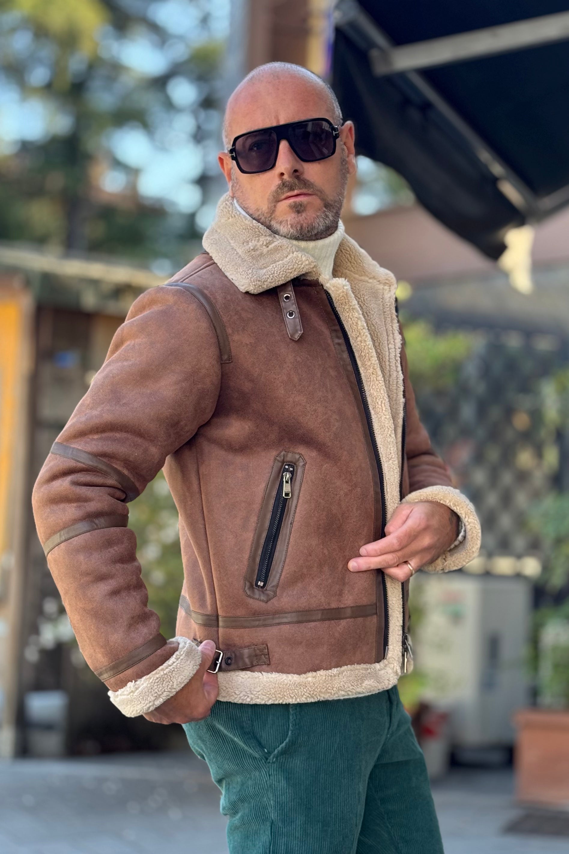 Telamira DTG006 eco sheepskin interior with teddy and cross zip color black