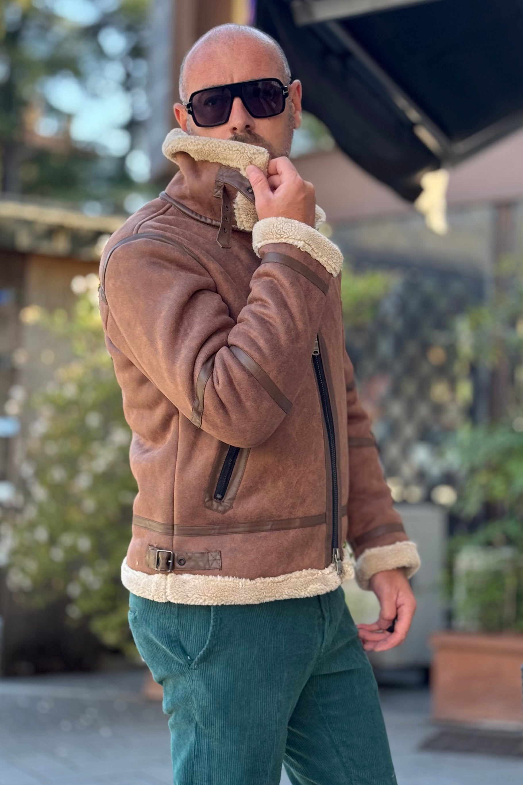 Telamira DTG006 eco sheepskin interior with teddy and cross zip color black