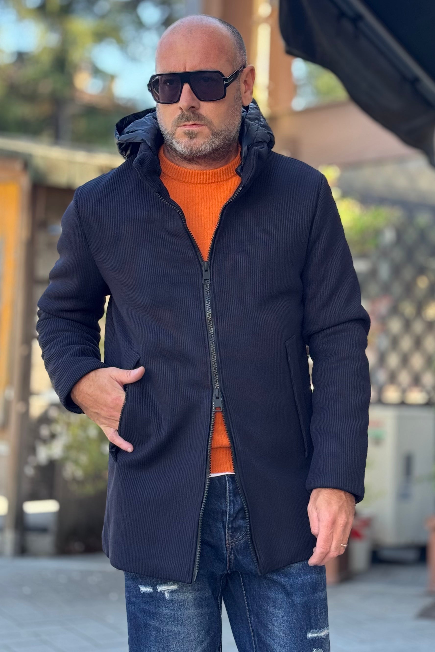 TELAMIRA WTG05128 PARKA IN TESSUTO CON CAPPUCCIO STACCABILE DISPONIBILE IN 2 COLORI