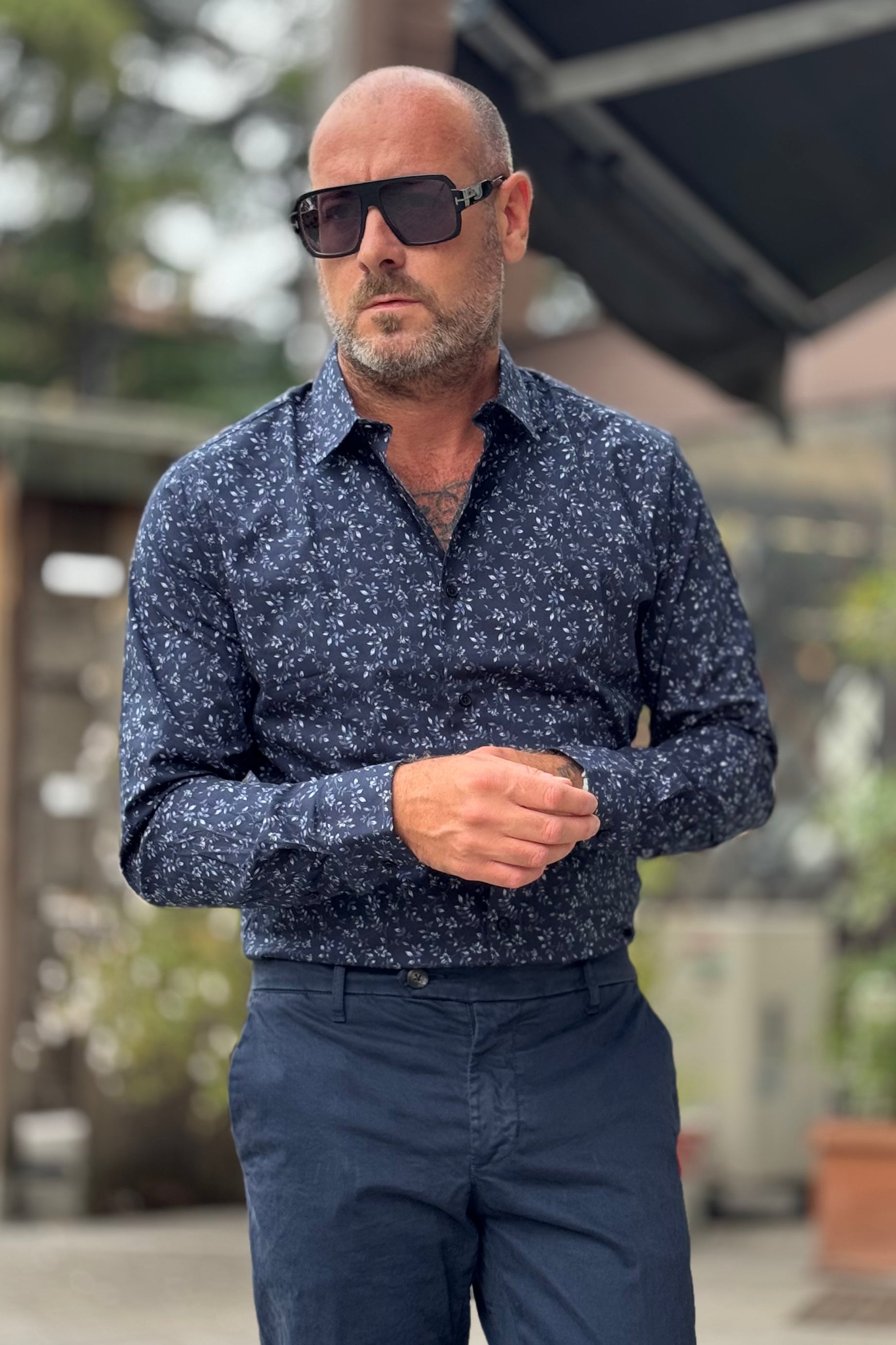 TELAMIRA BTC09 CAMICIA FANTASIA COLORE BLU