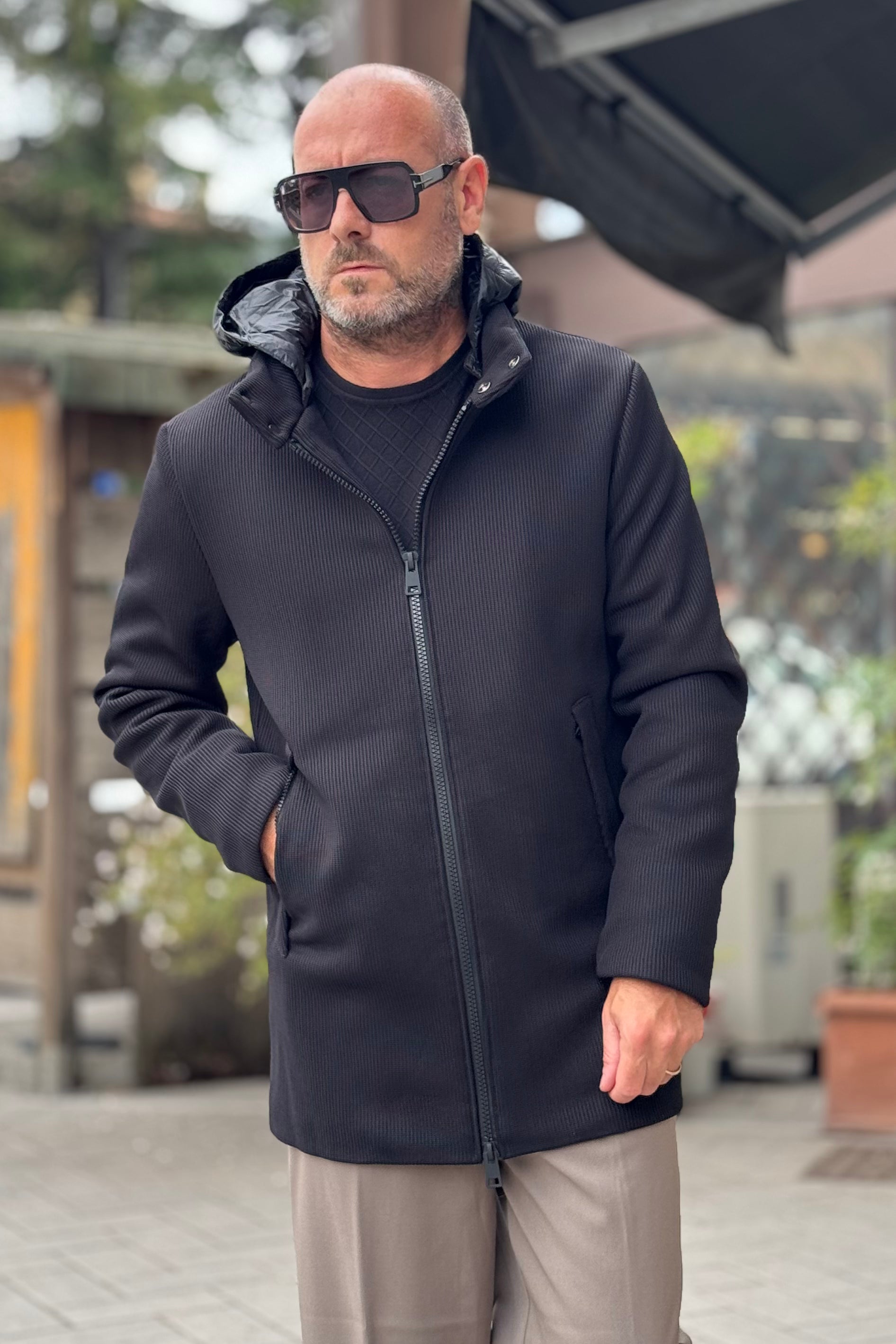 TELAMIRA WTG05128 PARKA IN TESSUTO CON CAPPUCCIO STACCABILE DISPONIBILE IN 2 COLORI