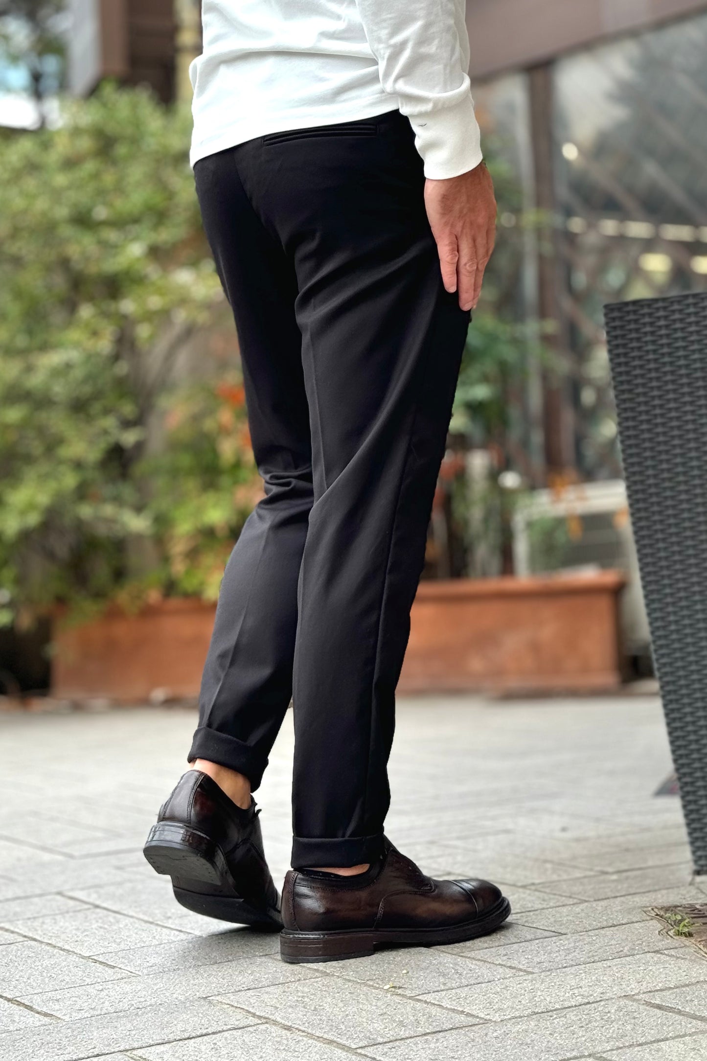 Neill Katter NK09 slim fit trousers with double button fastening available in 3 colours