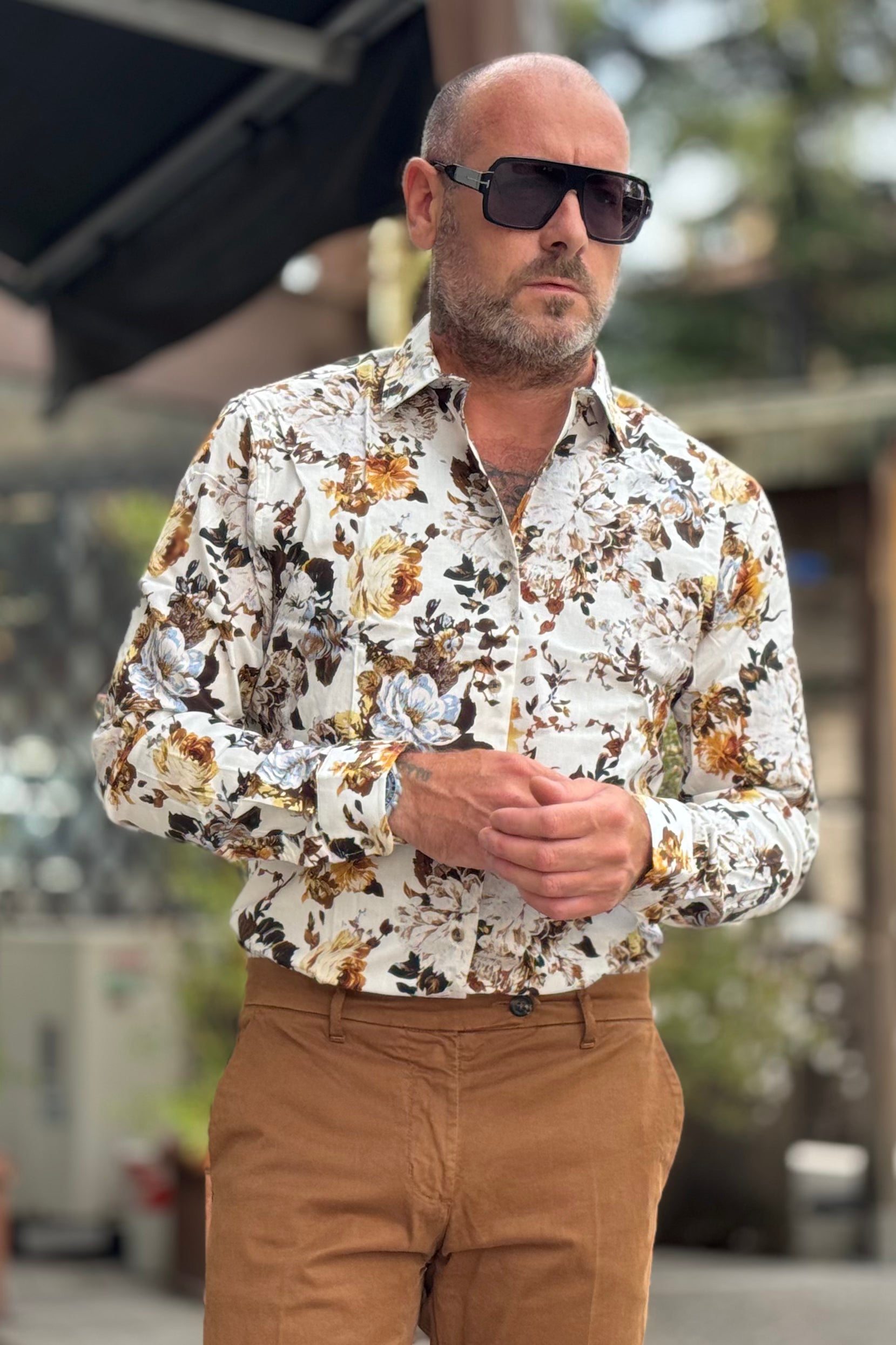 TELAMIRA BTC06 CAMICIA SLIM CON MOTIVO FLOREALE