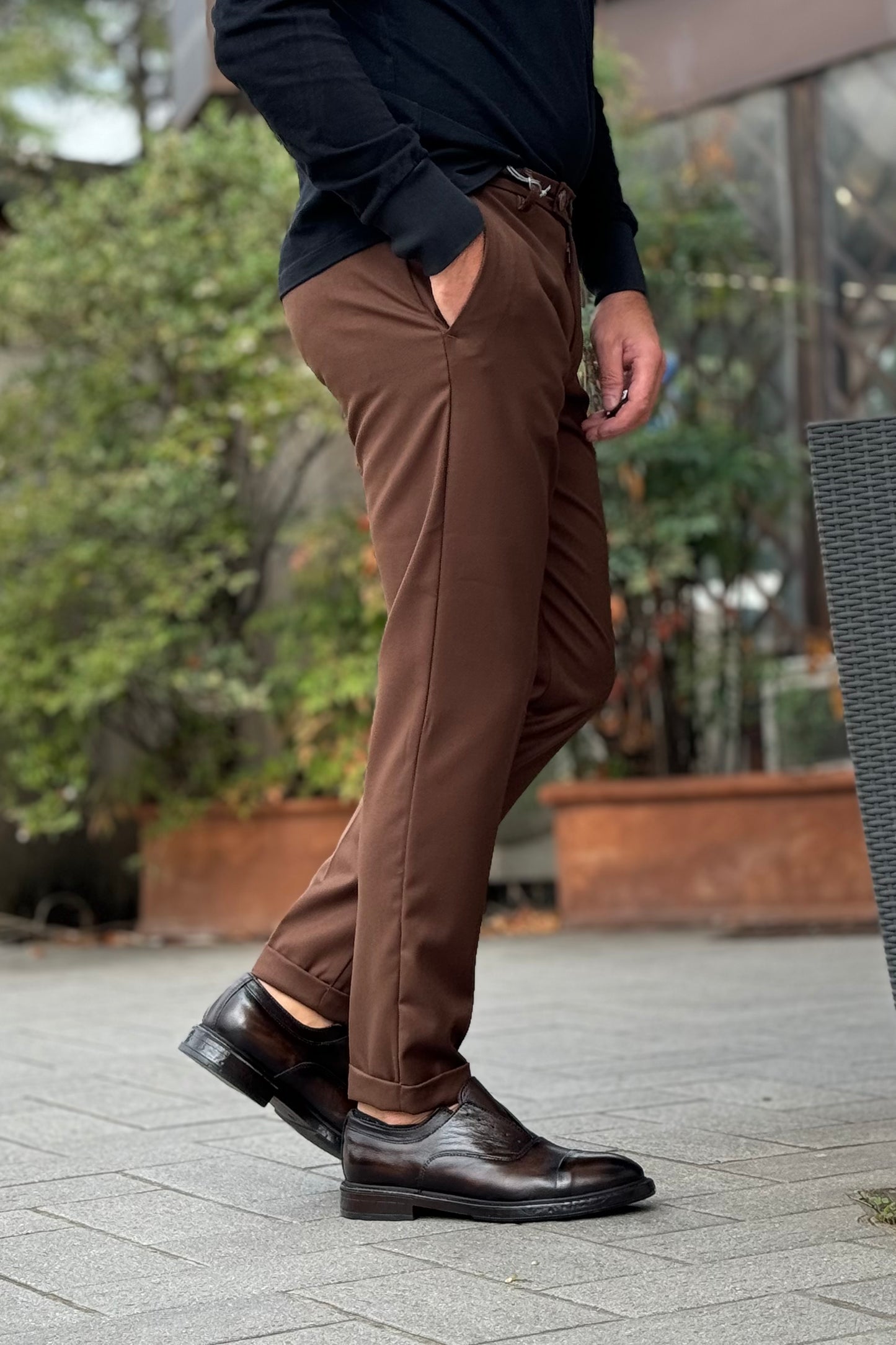 Neill Katter NK09 slim fit trousers with double button fastening available in 3 colours