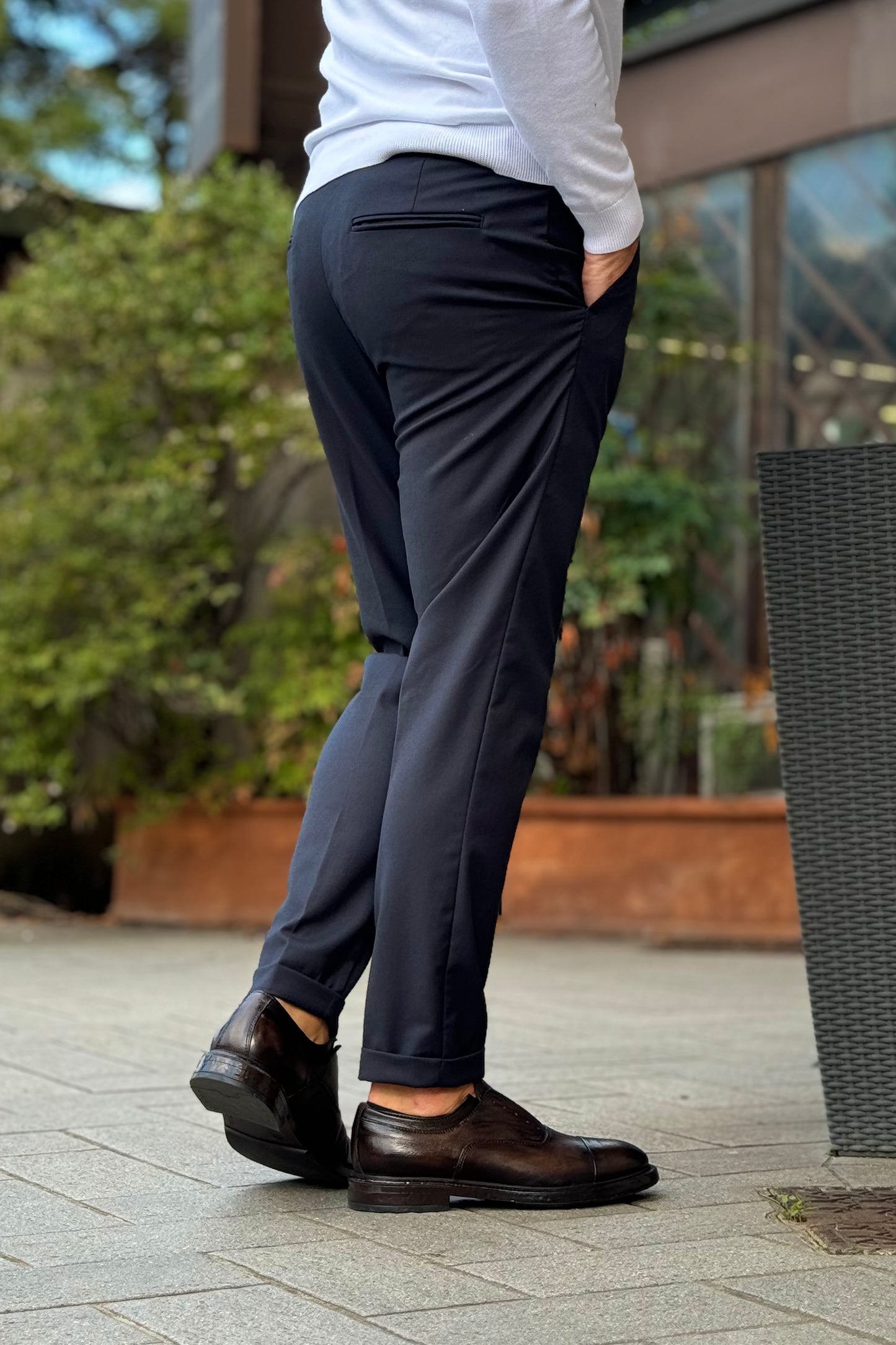 Neill Katter NK09 slim fit trousers with double button fastening available in 3 colours