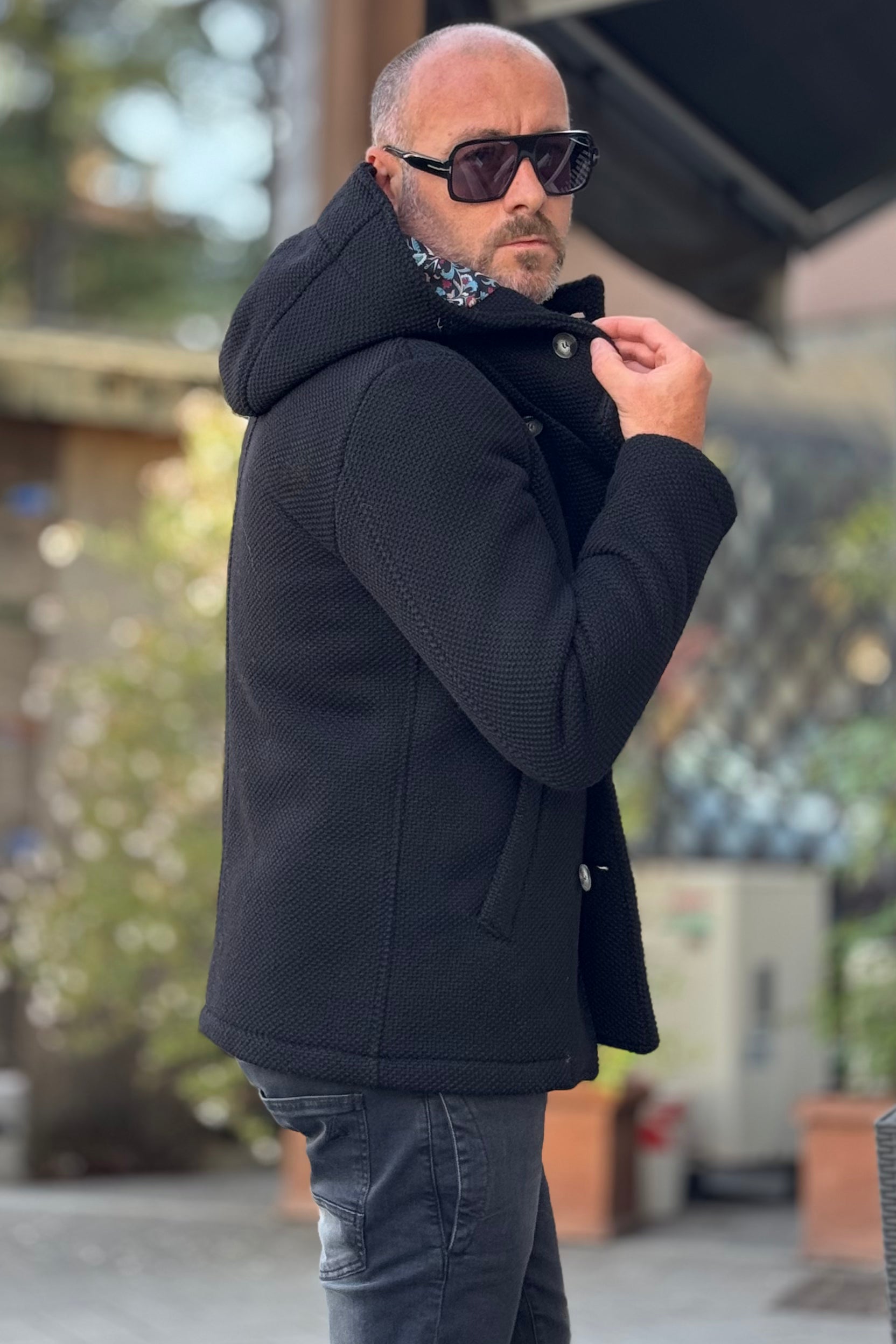 V2 PEACOAT IN PANNO TRAMA PUNTO RISO DISPONIBILE IN 3 COLORI