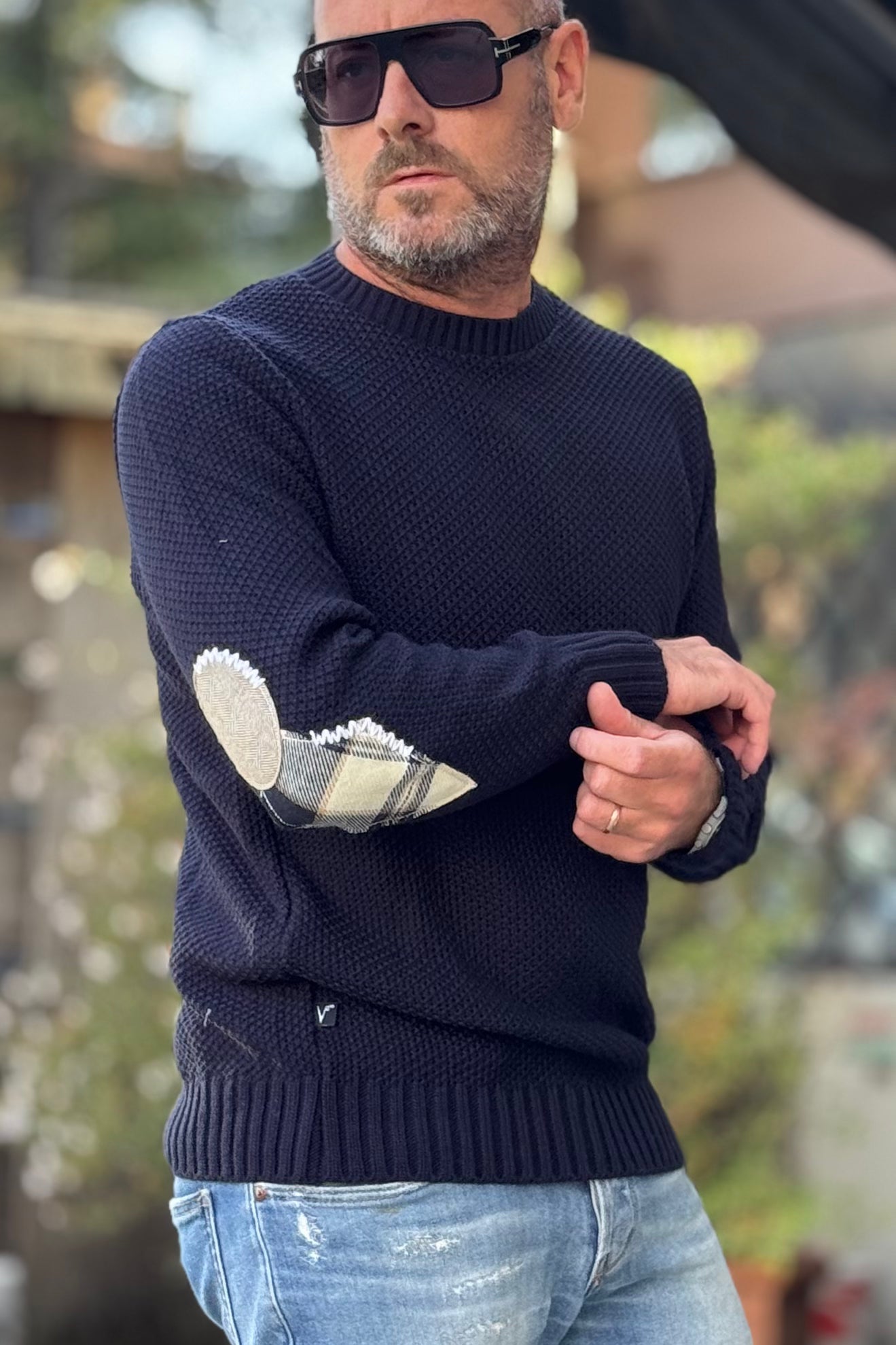 V2 Maglia girocollo trama punto riso disponibile in 3 colori