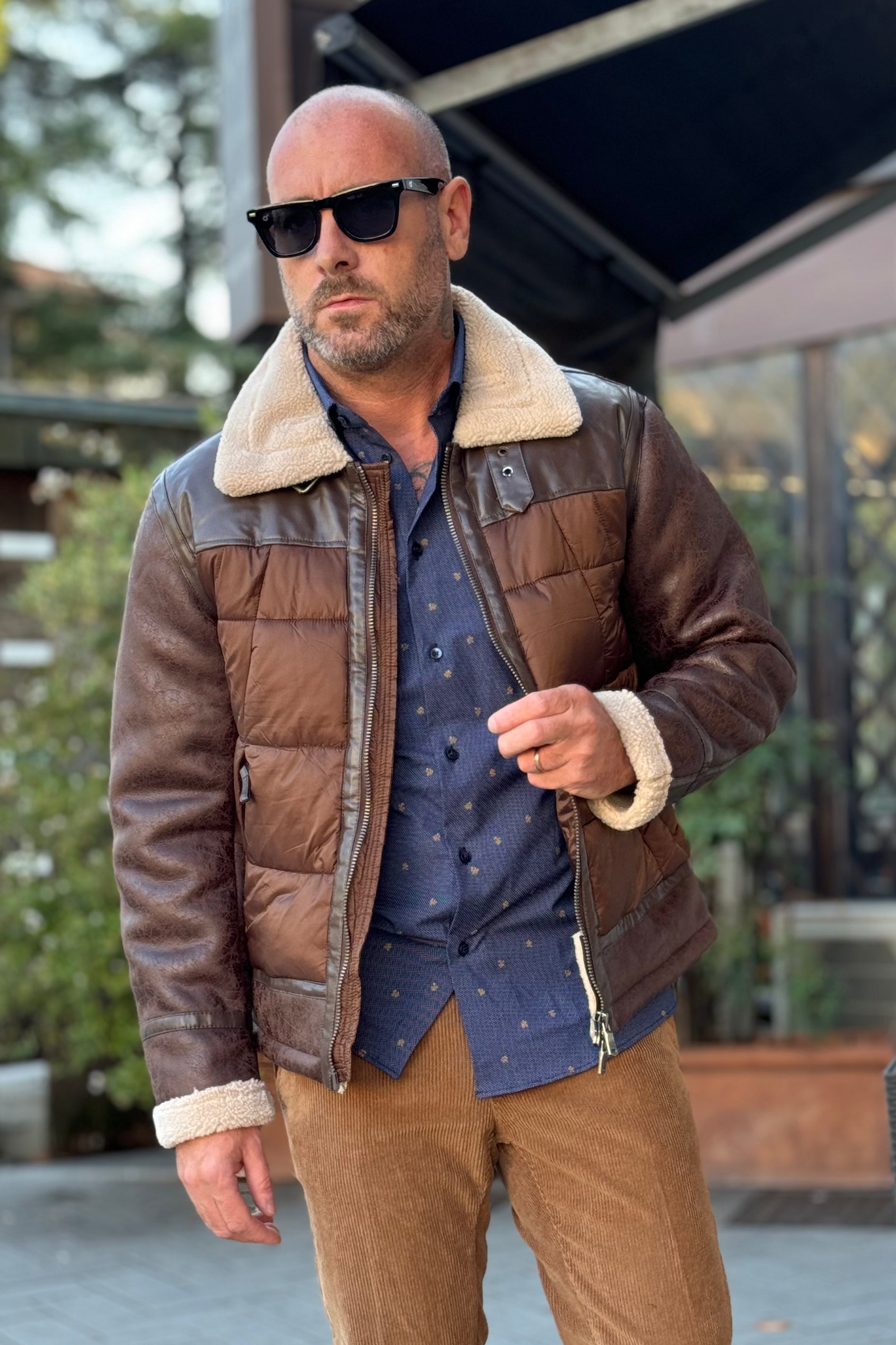 Telamira DTG013 eco sheepskin jacket with camel down jacket