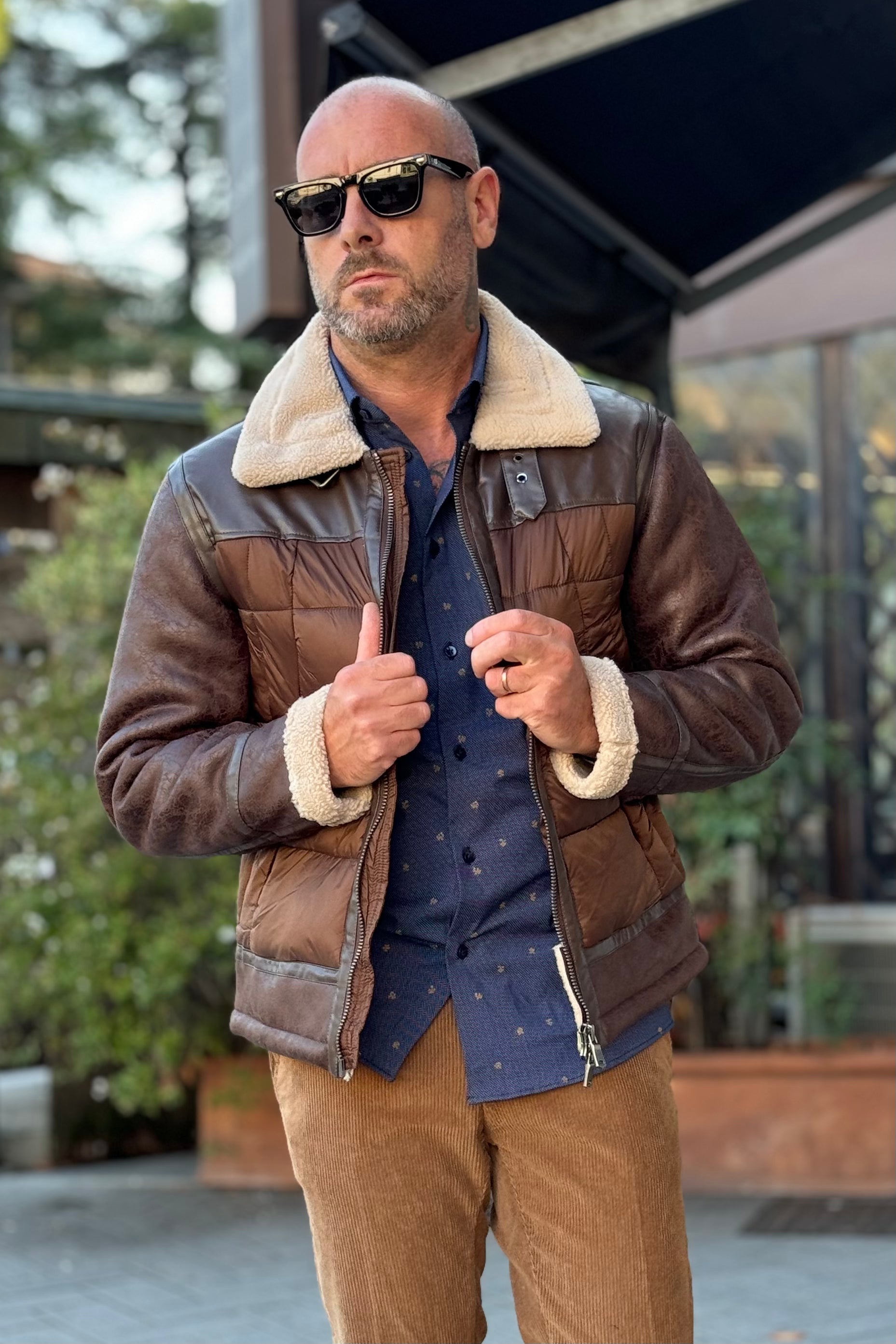 Telamira DTG013 eco sheepskin jacket with camel down jacket