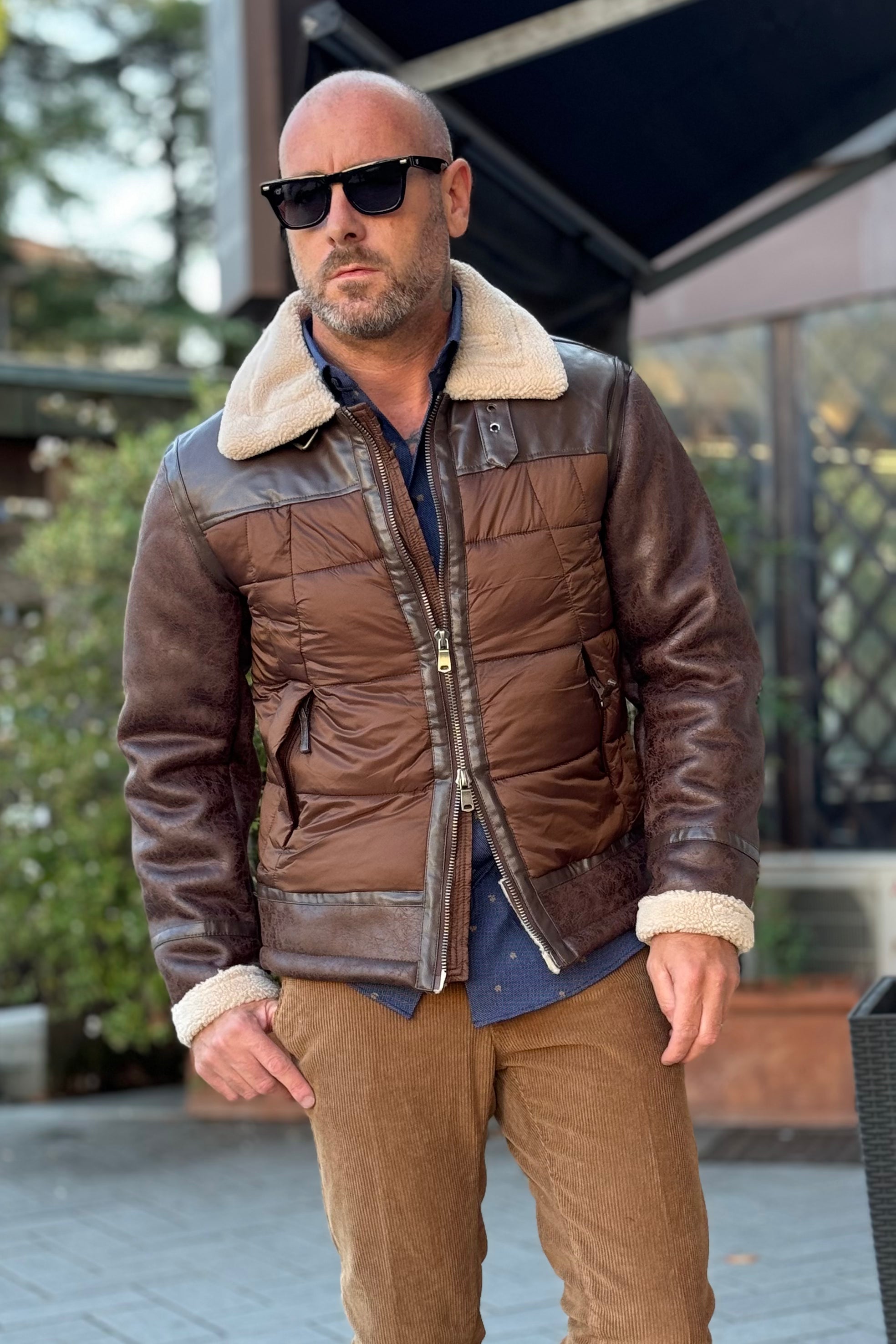 Telamira DTG013 eco sheepskin jacket with camel down jacket