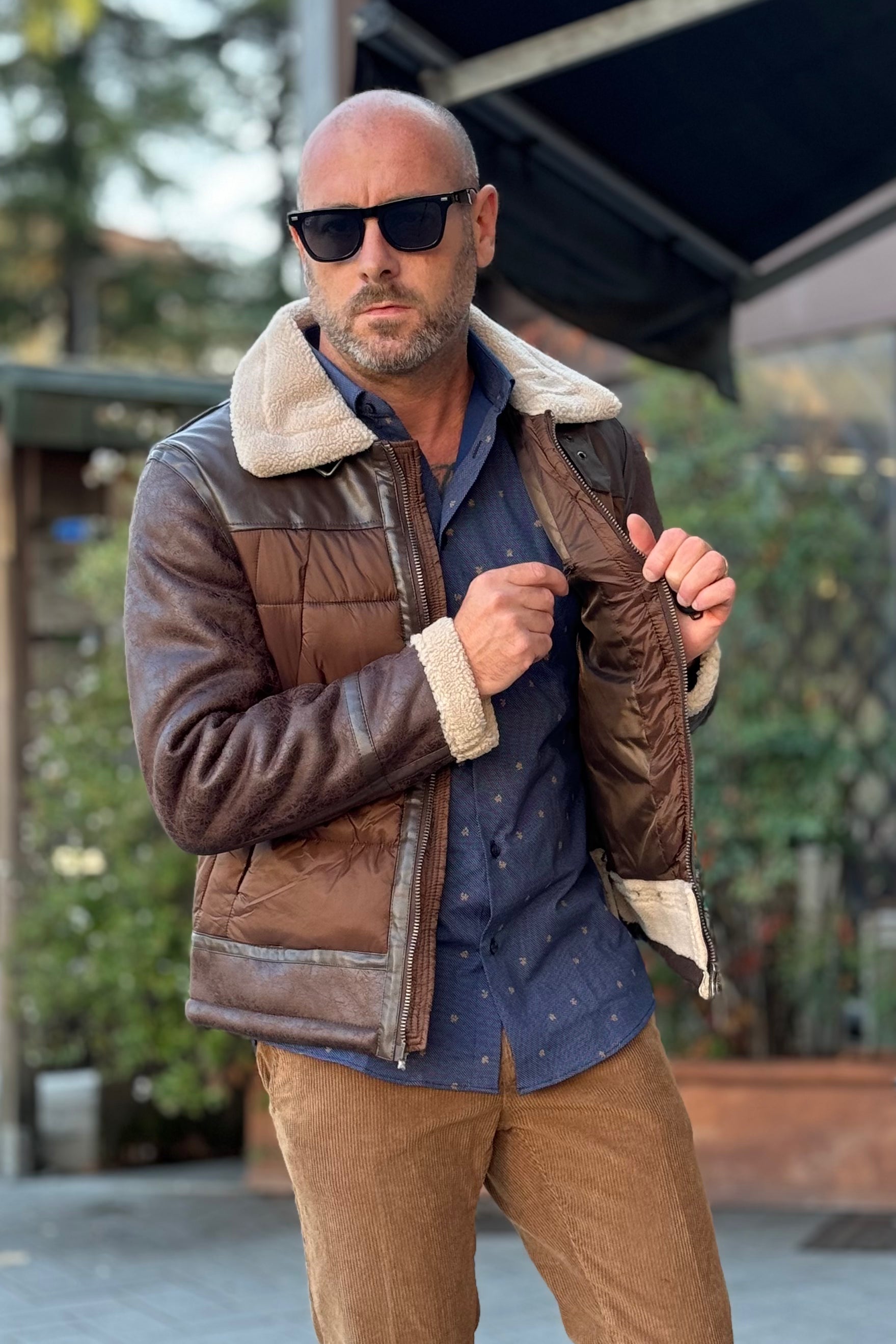 Telamira DTG013 eco sheepskin jacket with camel down jacket