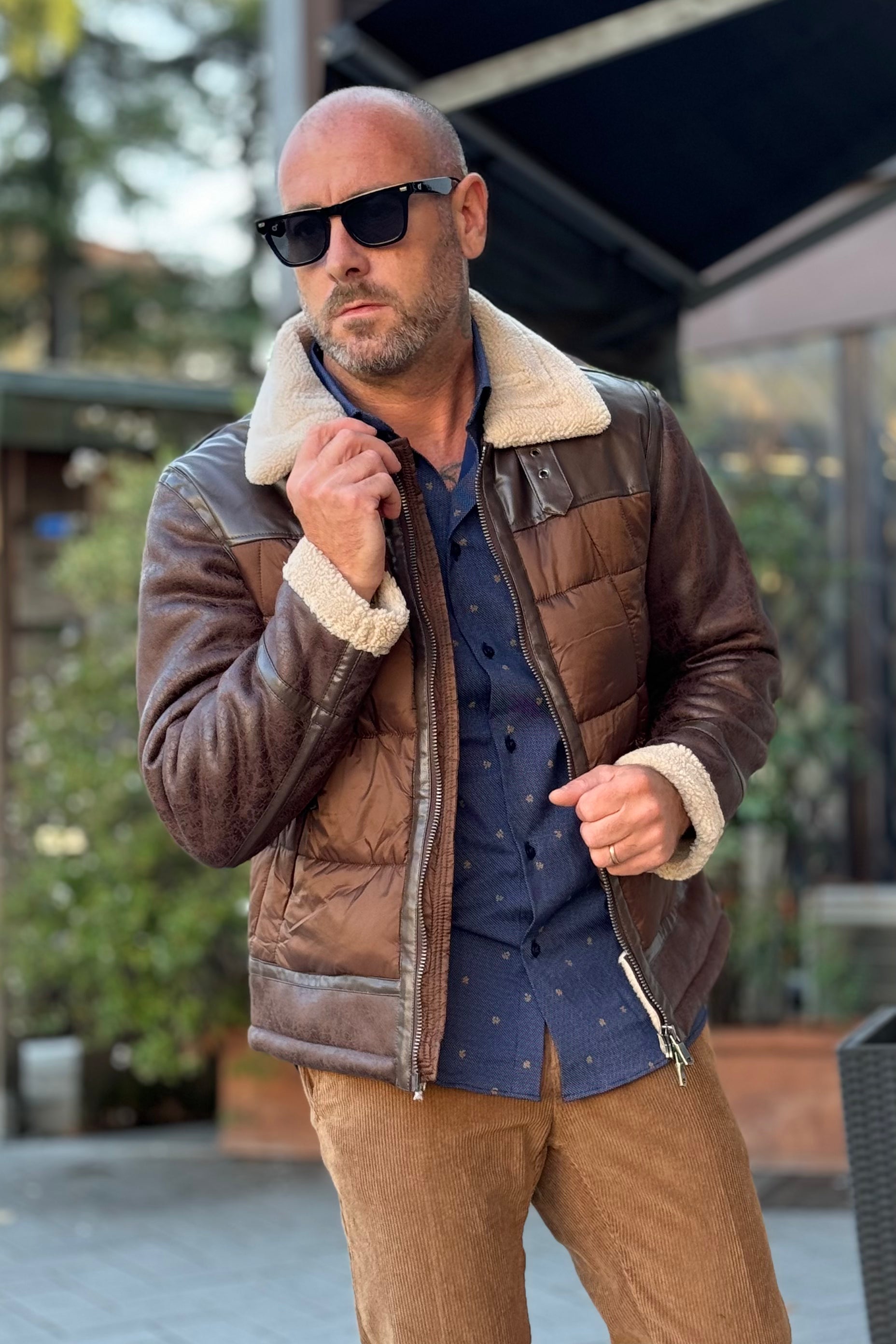 Telamira DTG013 eco sheepskin jacket with camel down jacket