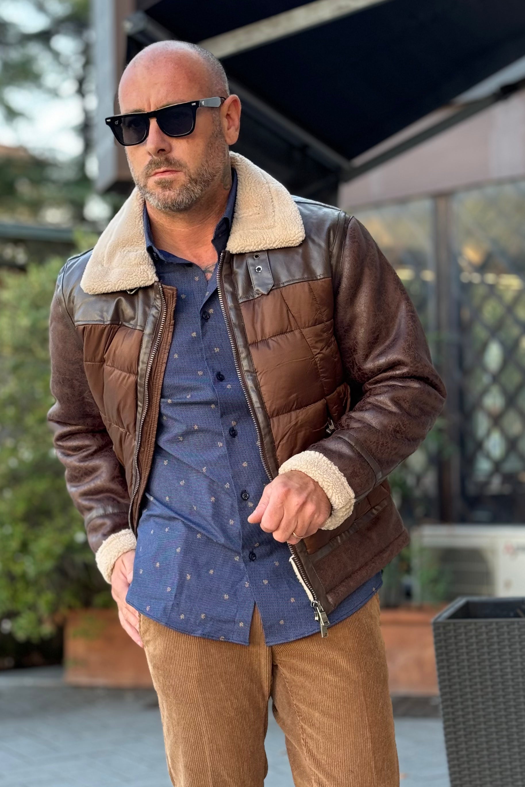 Telamira DTG013 eco sheepskin jacket with camel down jacket