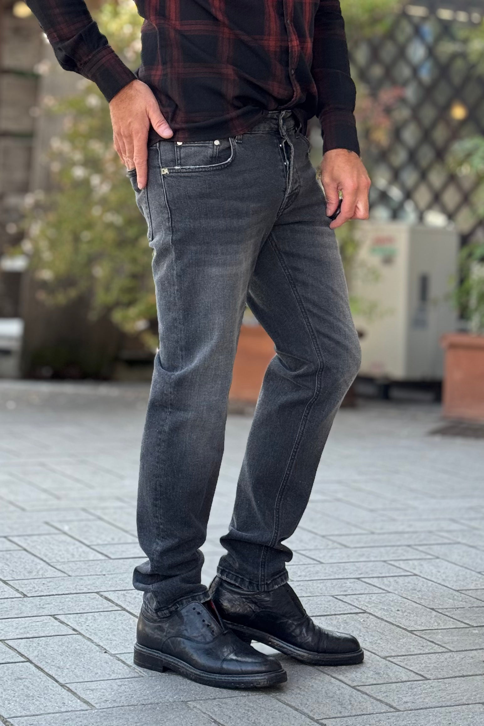 DANIELE ALESSANDRINI JEANS REGULAR COLORE GRIGIO