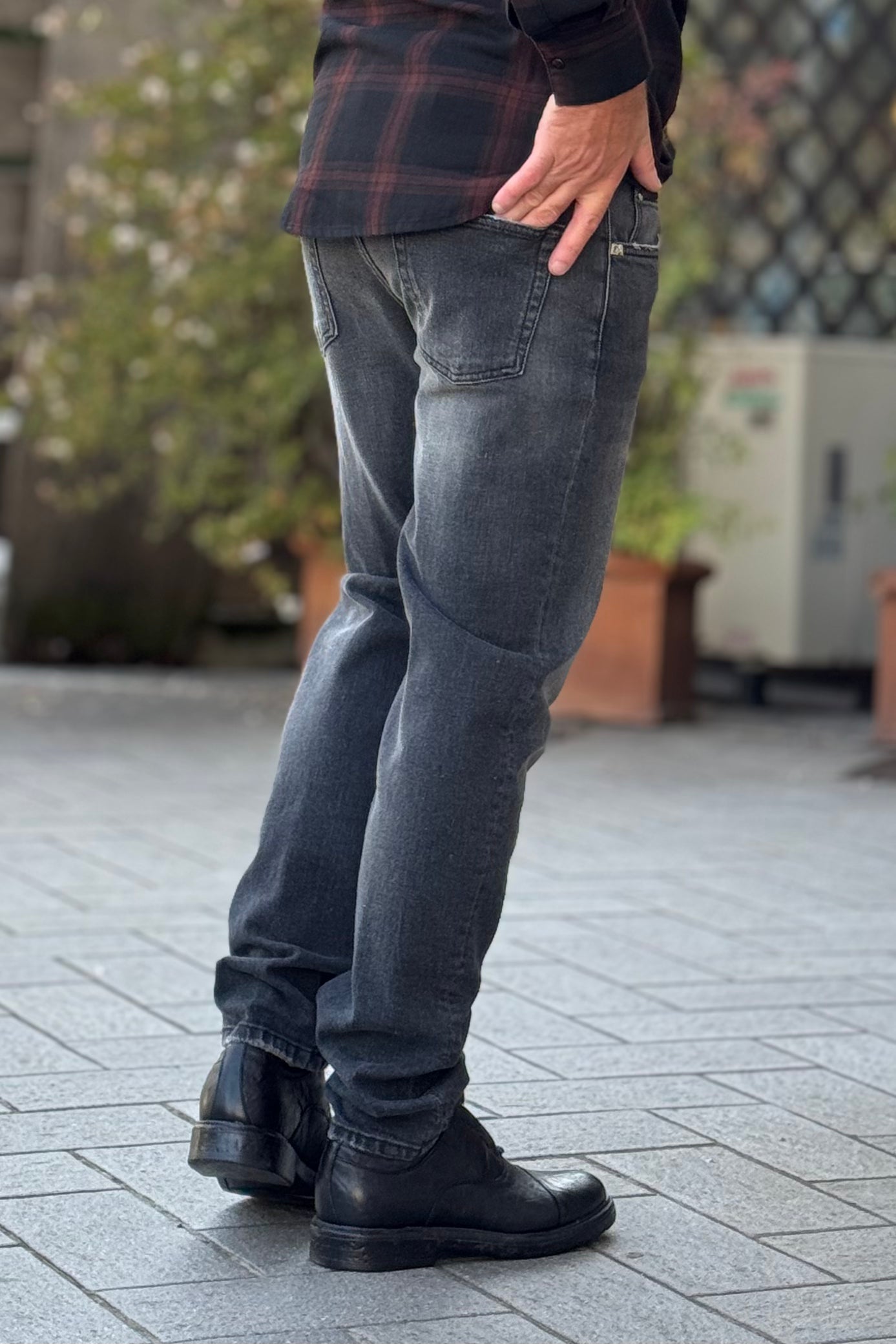 DANIELE ALESSANDRINI JEANS REGULAR COLORE GRIGIO