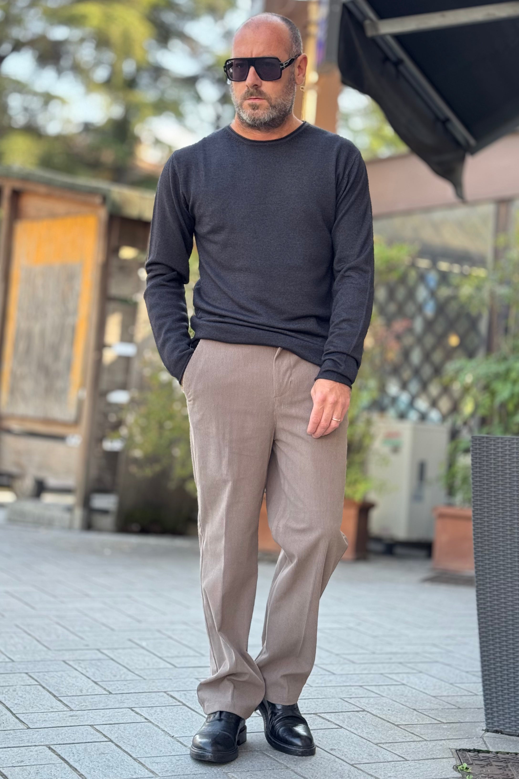 TELAMIRA PANTALONE IN VELLUTO A PALAZZO