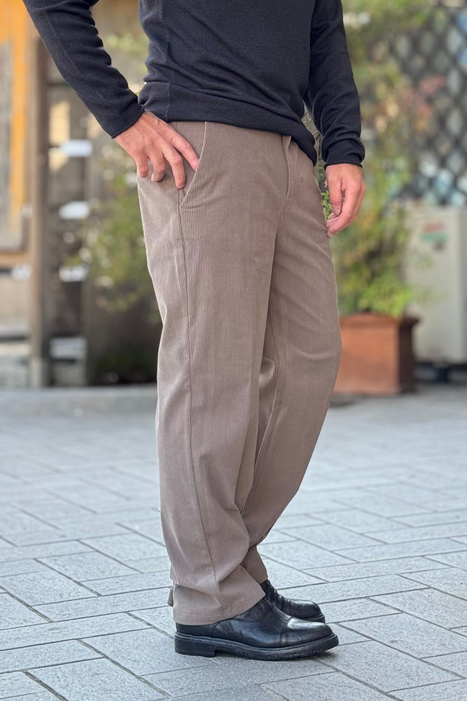 TELAMIRA PANTALONE IN VELLUTO A PALAZZO