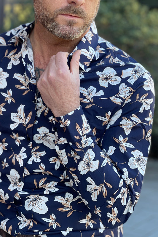 Telamira Floral Shirt Blue Cotton (Spring/Summer 23)