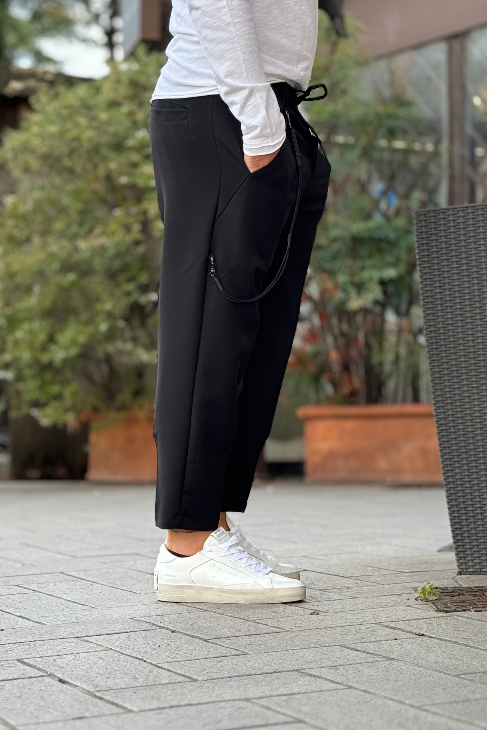 Xagon Man 2ZXAG92 Wide leg trousers with drawstring waist and free chain available in 3 colours