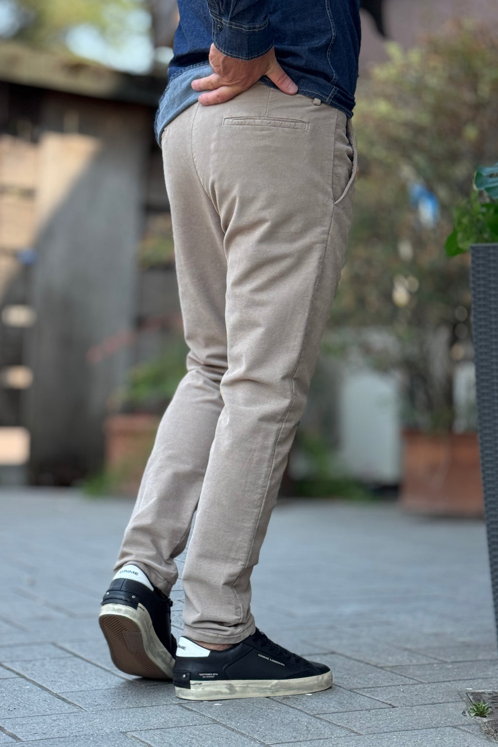 XAGON MAN PANTALONE COTONE OPERATO - BEIGE