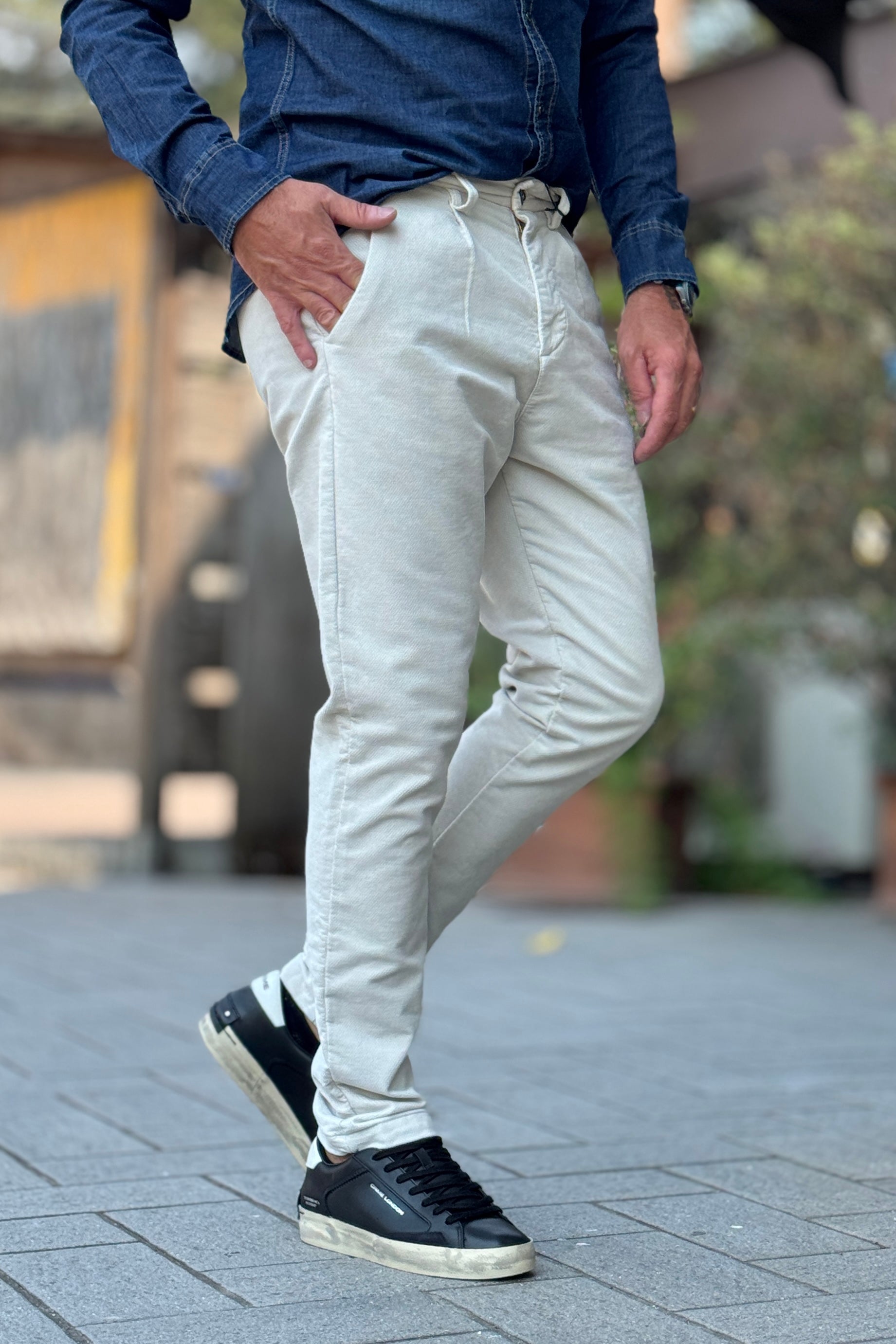 XAGON MAN PANTALONE TESSUTO OPERATO DISPONIBILE IN 2 COLORI