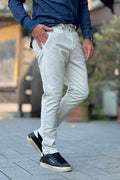 XAGON MAN PANTALONE COTONE OPERATO - ECRU