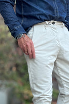 XAGON MAN PANTALONE COTONE OPERATO - ECRU