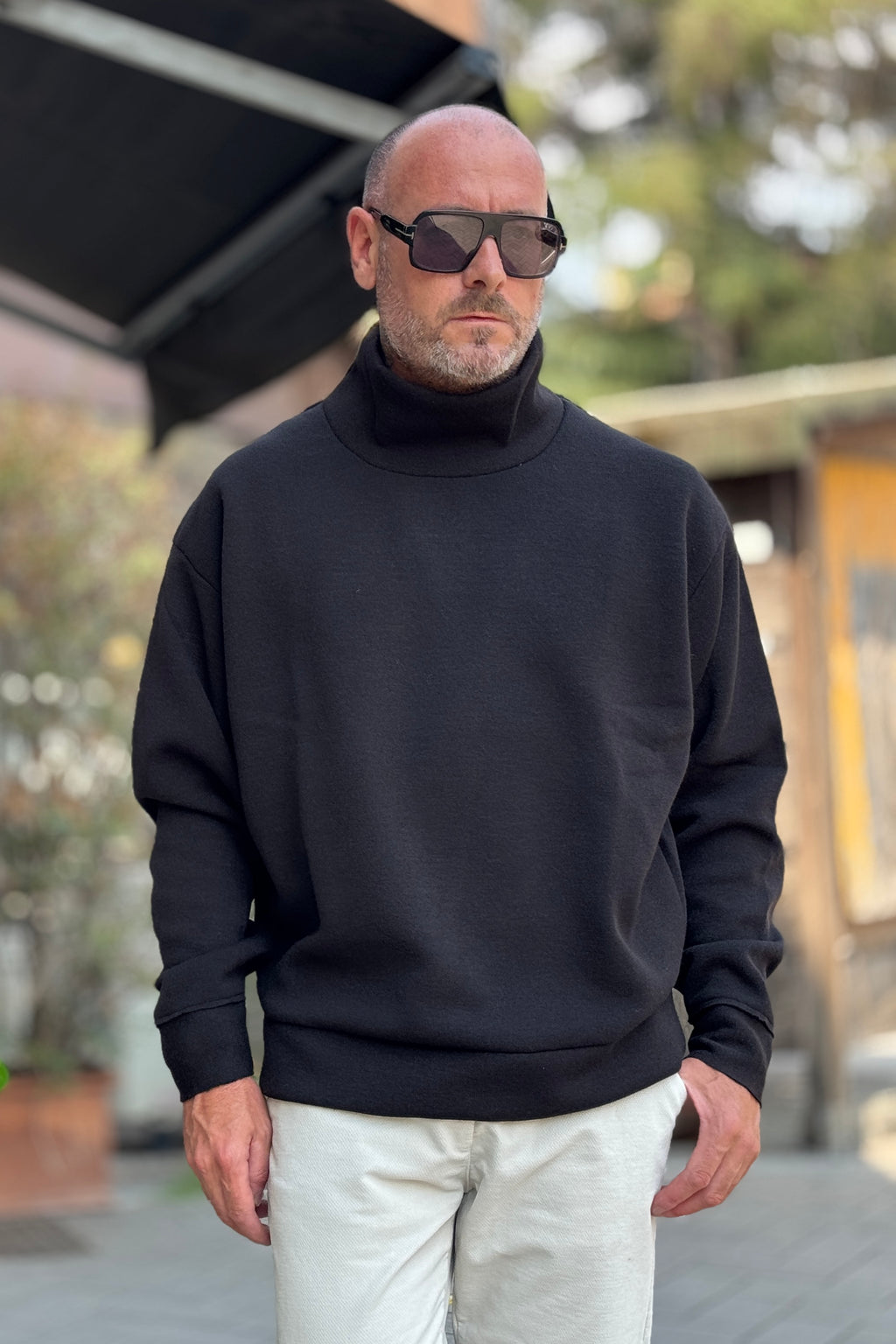 XAGON MAGLIA COLLO IN PIEDI - NERO