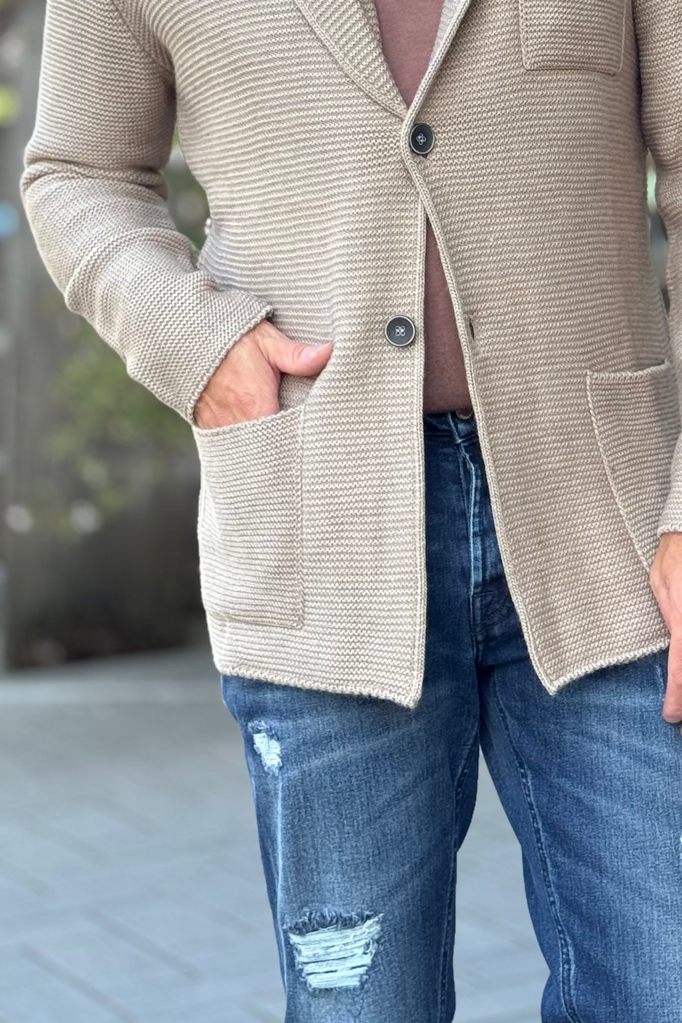 V2 GIACCA IN MAGLIA SFODERATRA DISPONIBILE IN 2 COLORI