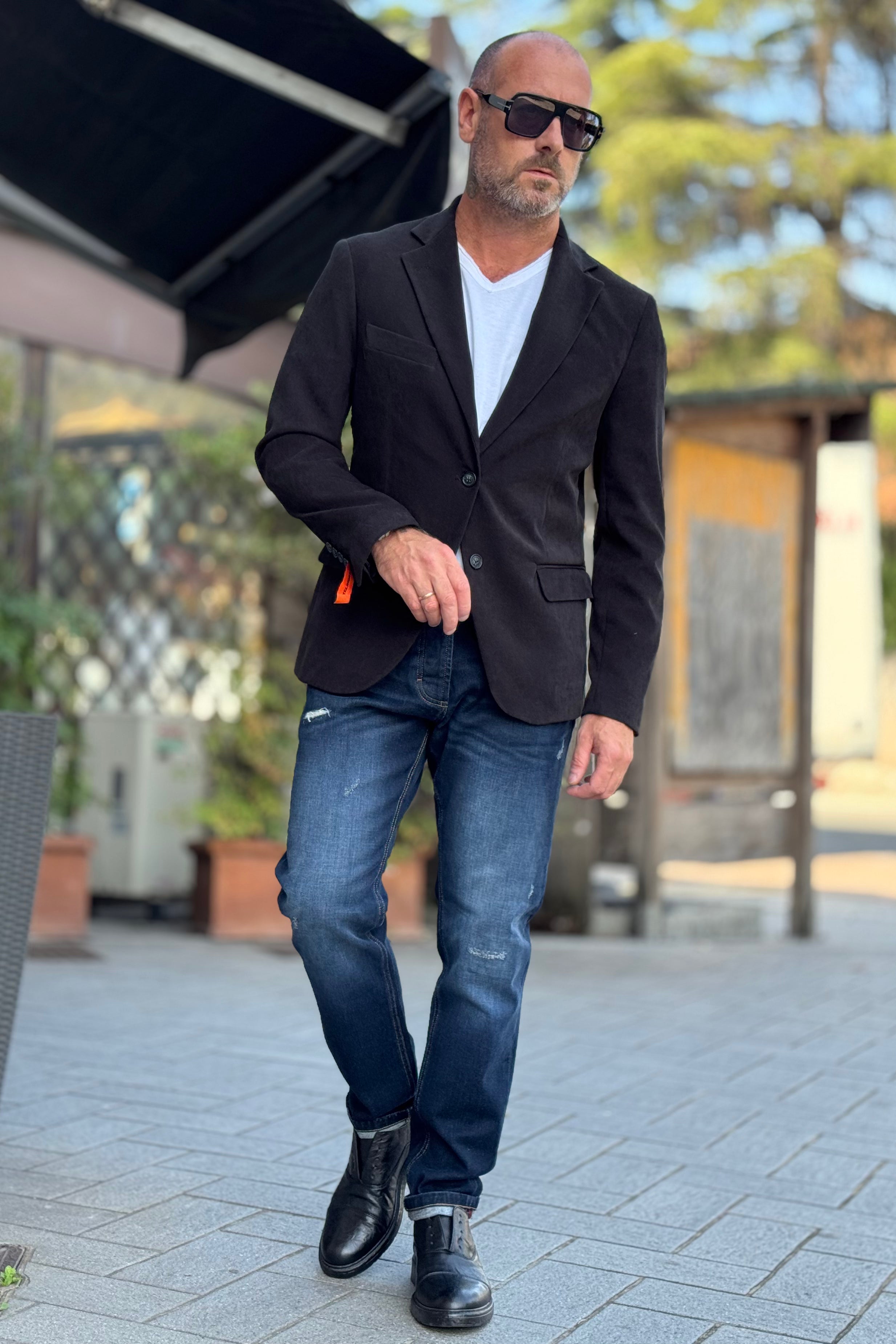 TELAMIRA GIACCA TASCA A PATTINA DOPPIO SPACCO DIETRO COLORE NERO