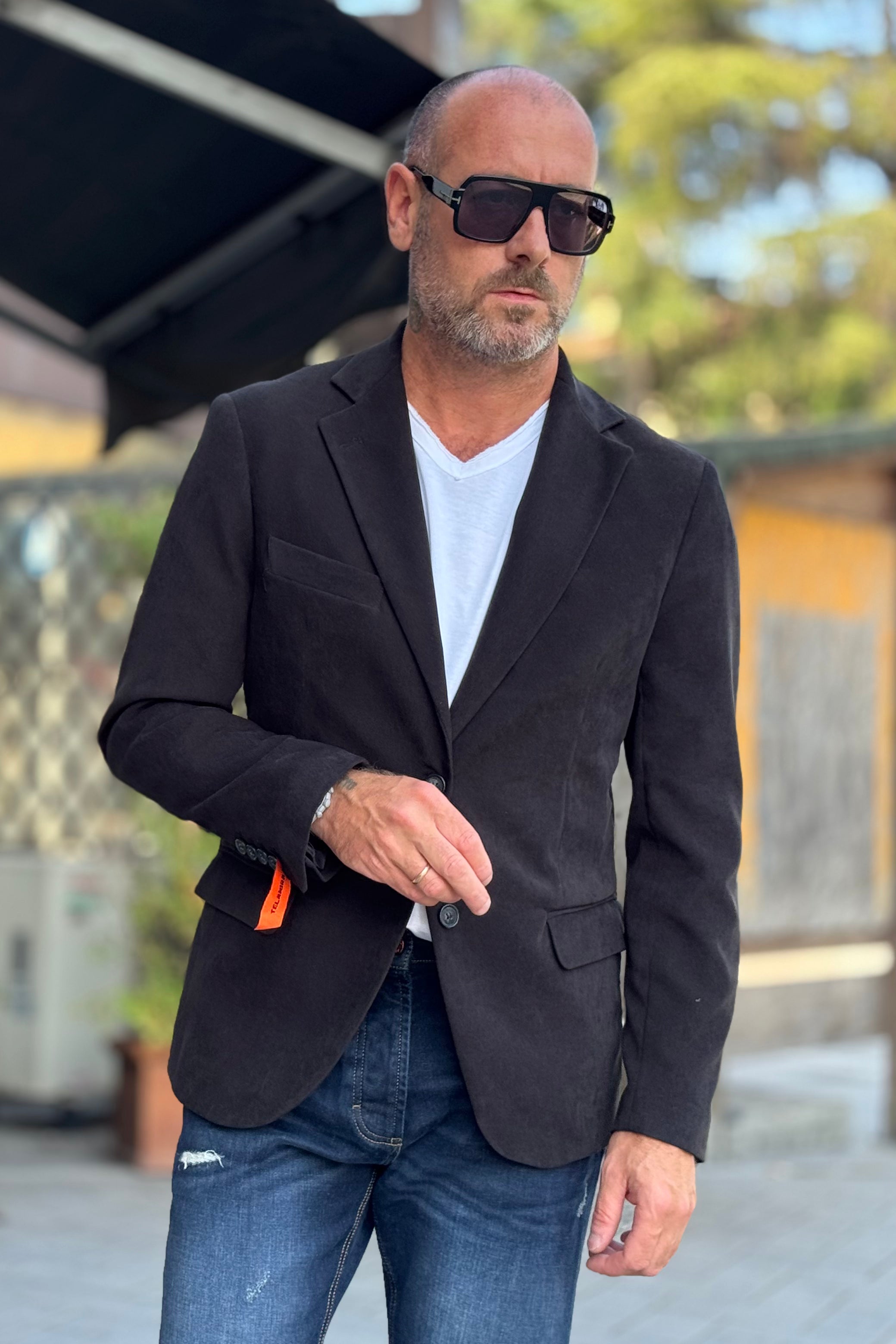 TELAMIRA GIACCA TASCA A PATTINA DOPPIO SPACCO DIETRO COLORE NERO