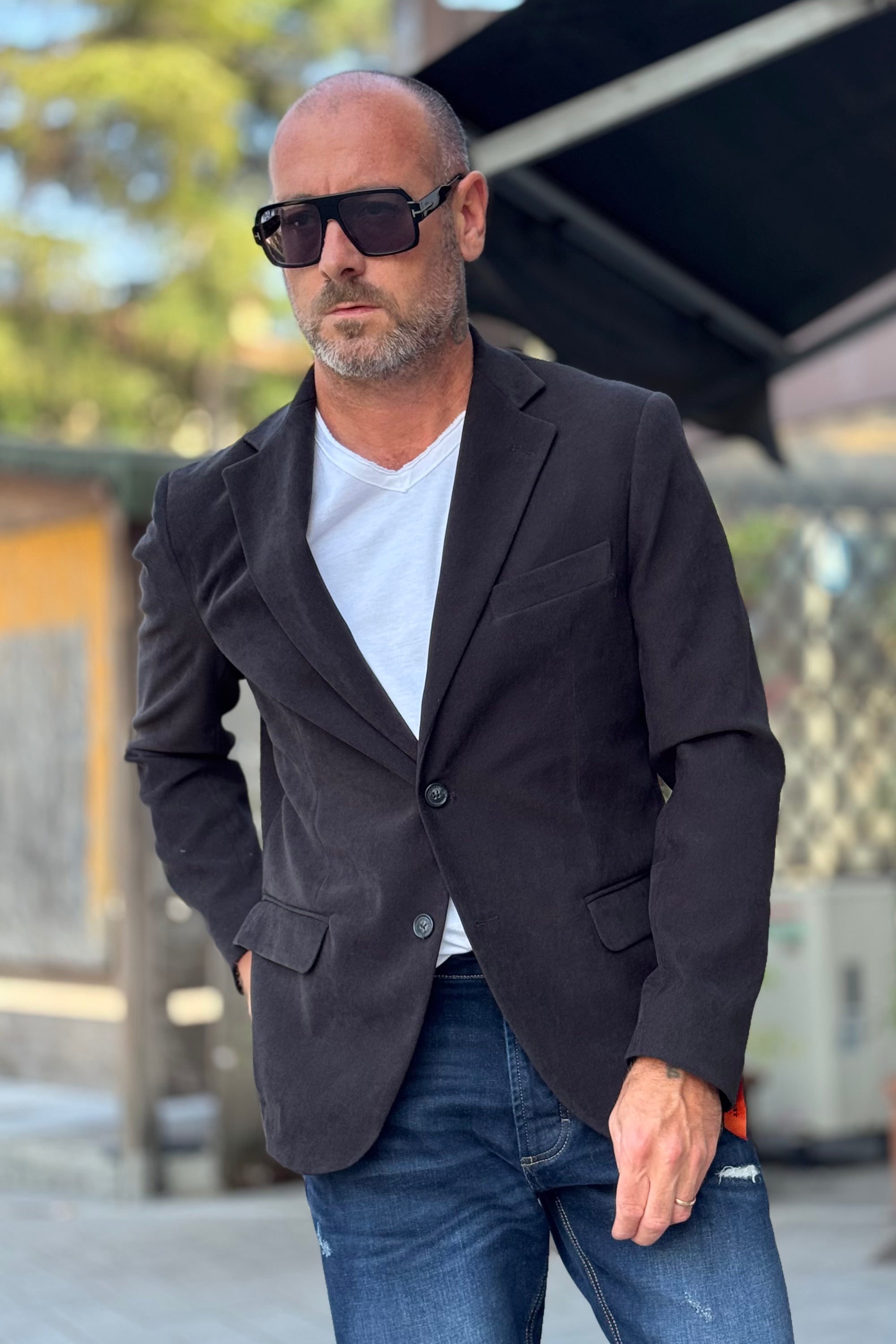 TELAMIRA GIACCA TASCA A PATTINA DOPPIO SPACCO DIETRO COLORE NERO