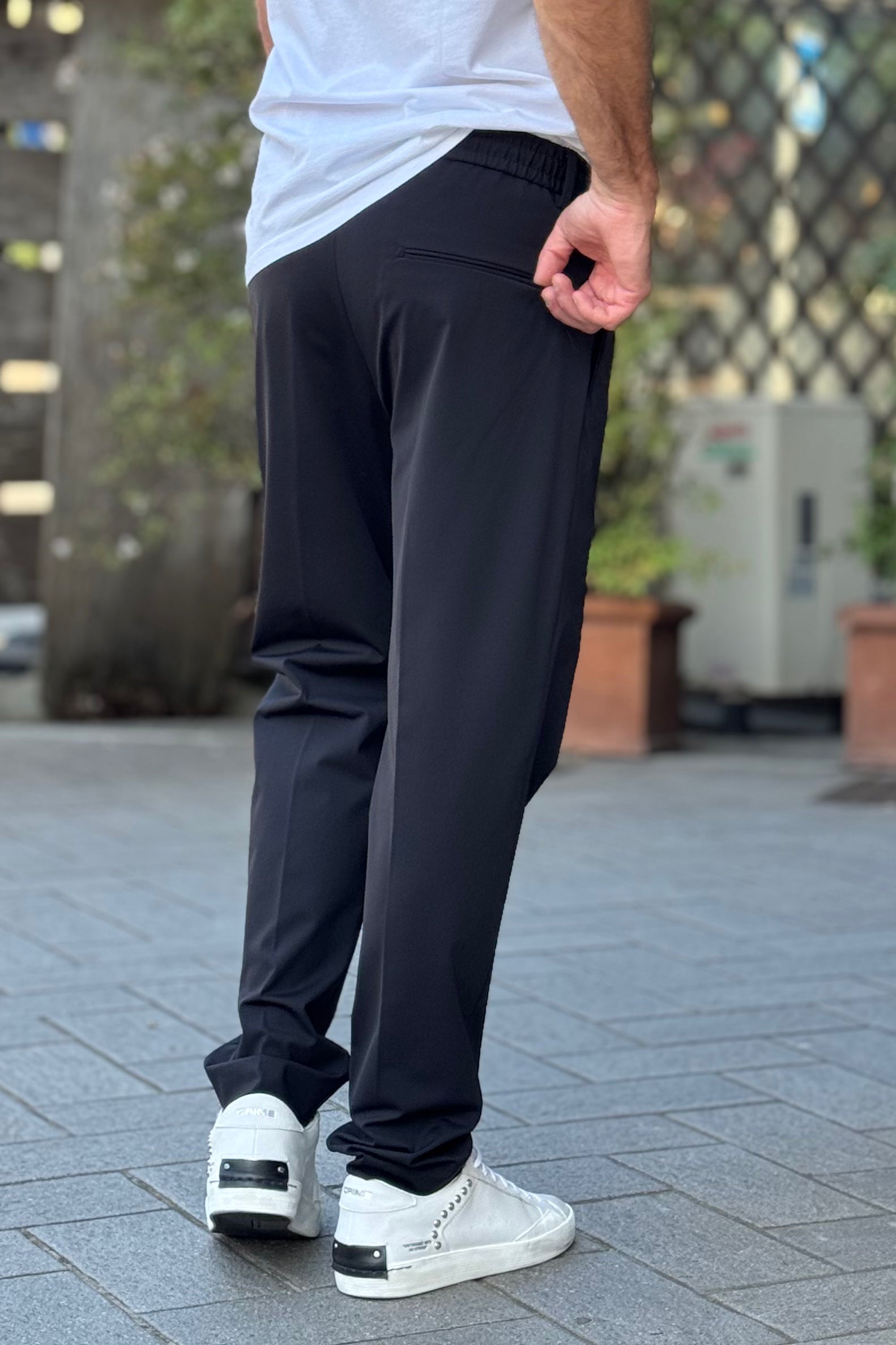 DANIELE ALESSANDRINI PANTALACCIO CON PINCE IN TESSUTO TECNICO