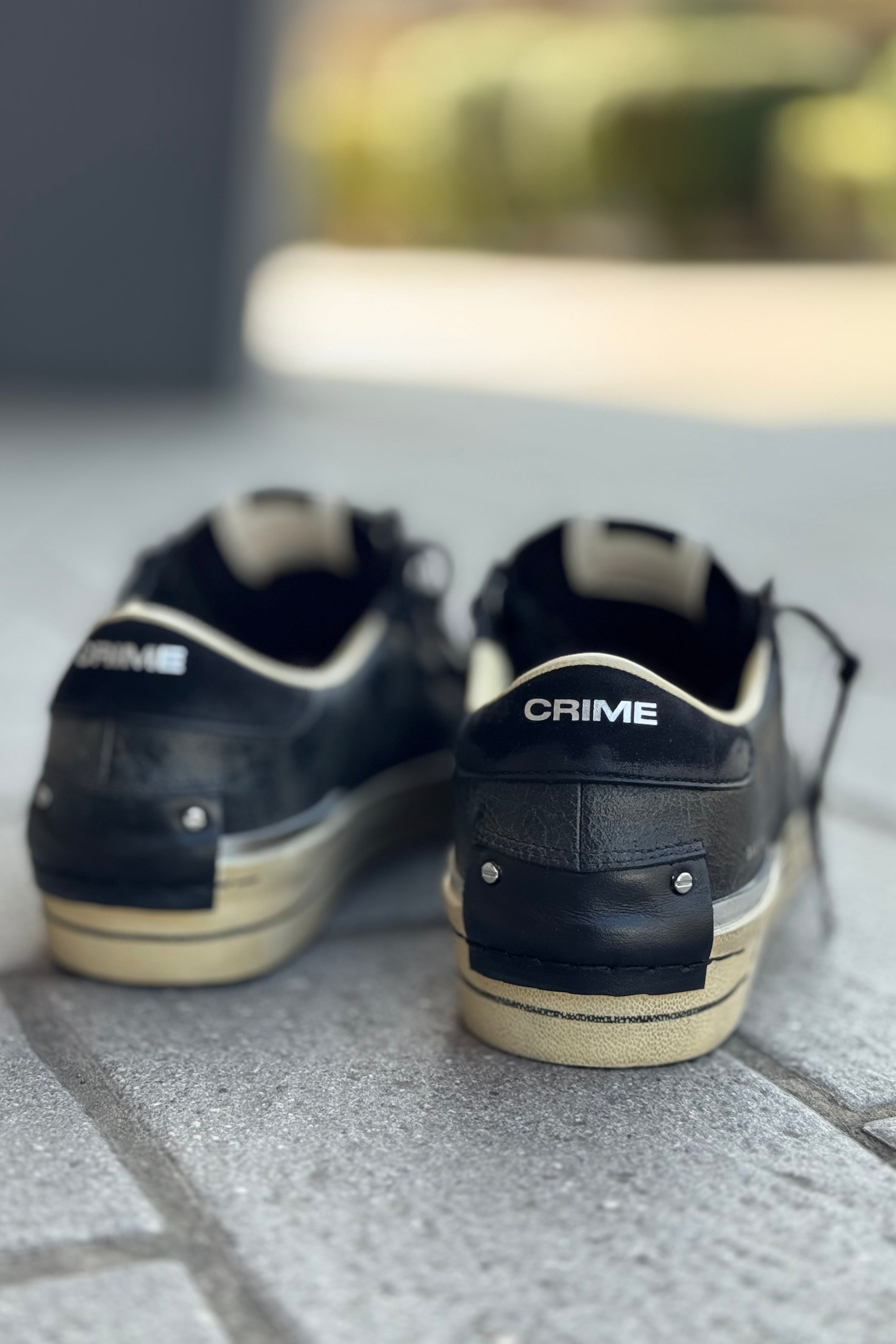 CRIME LONDON SK8 RECUT SNEAKERS IN PELLE COLORE NERO