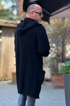 XAGON MAN MAGLIA PARKA CON CAPPUCCIO E ROTTURE BORDO