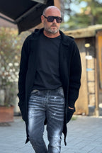 XAGON MAN MAGLIA PARKA CON CAPPUCCIO E ROTTURE BORDO