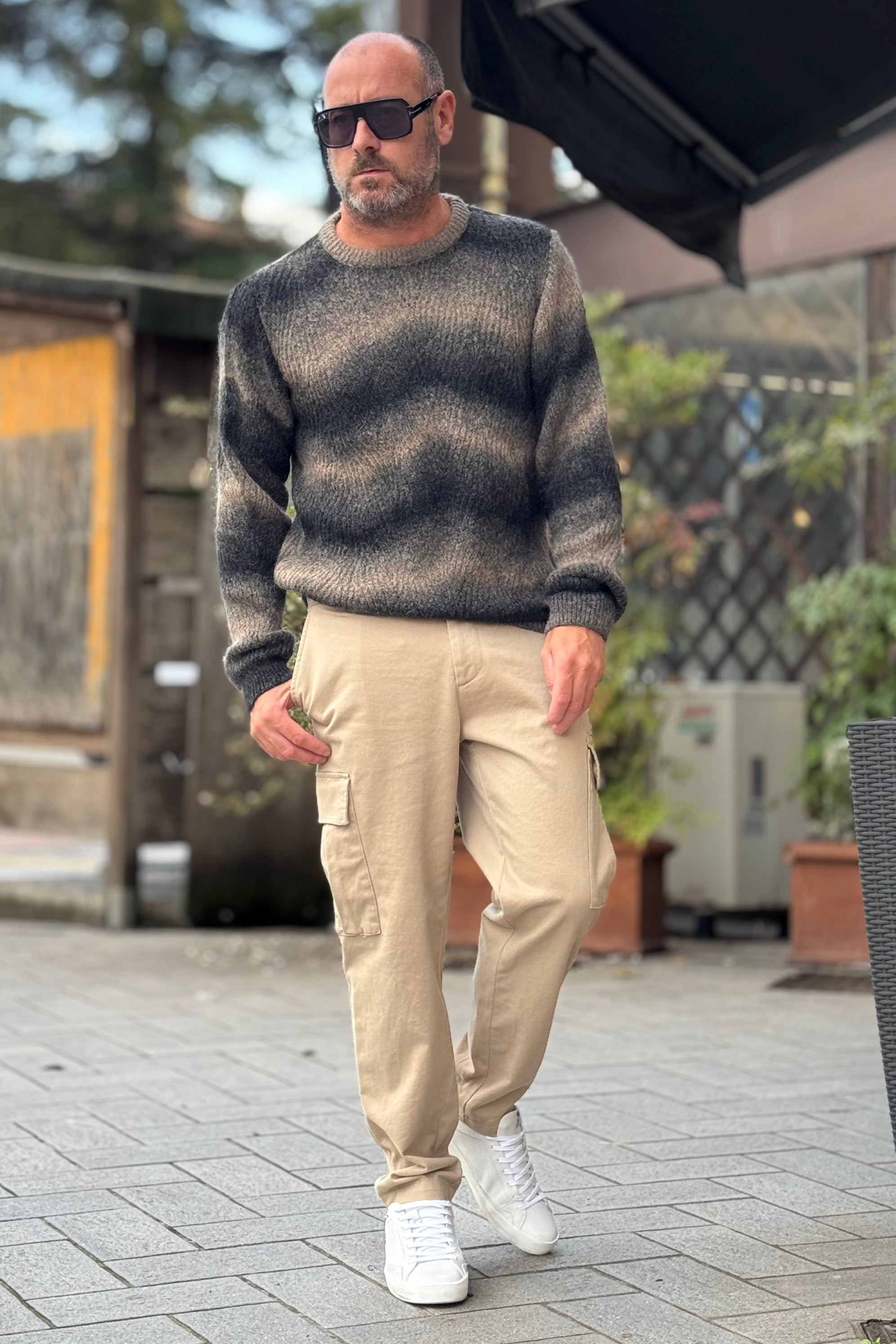 BICOLORE MAGLIA GIROCOLLO DELAVEE