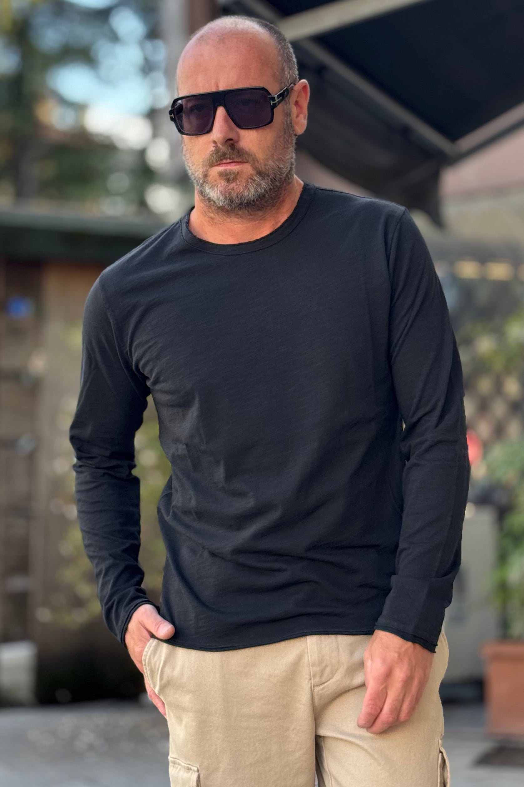 I MARSILI TSHIRT TAGLIO VIVO IN COTONE FIAMMATO CON CUCITURA SCHIENA DISPONIBILE IN 2 COLORI