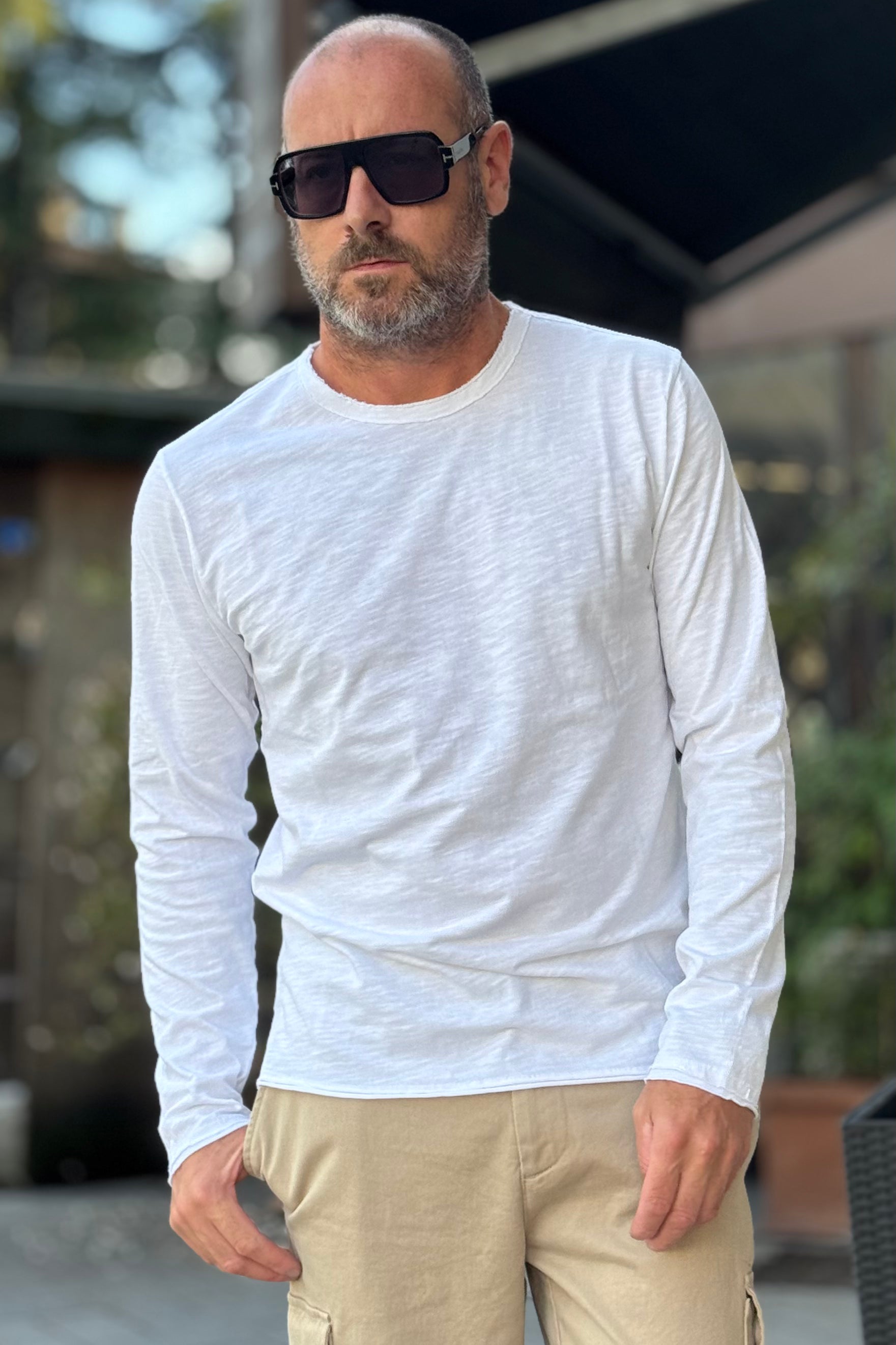 I MARSILI TSHIRT TAGLIO VIVO IN COTONE FIAMMATO CON CUCITURA SCHIENA DISPONIBILE IN 2 COLORI