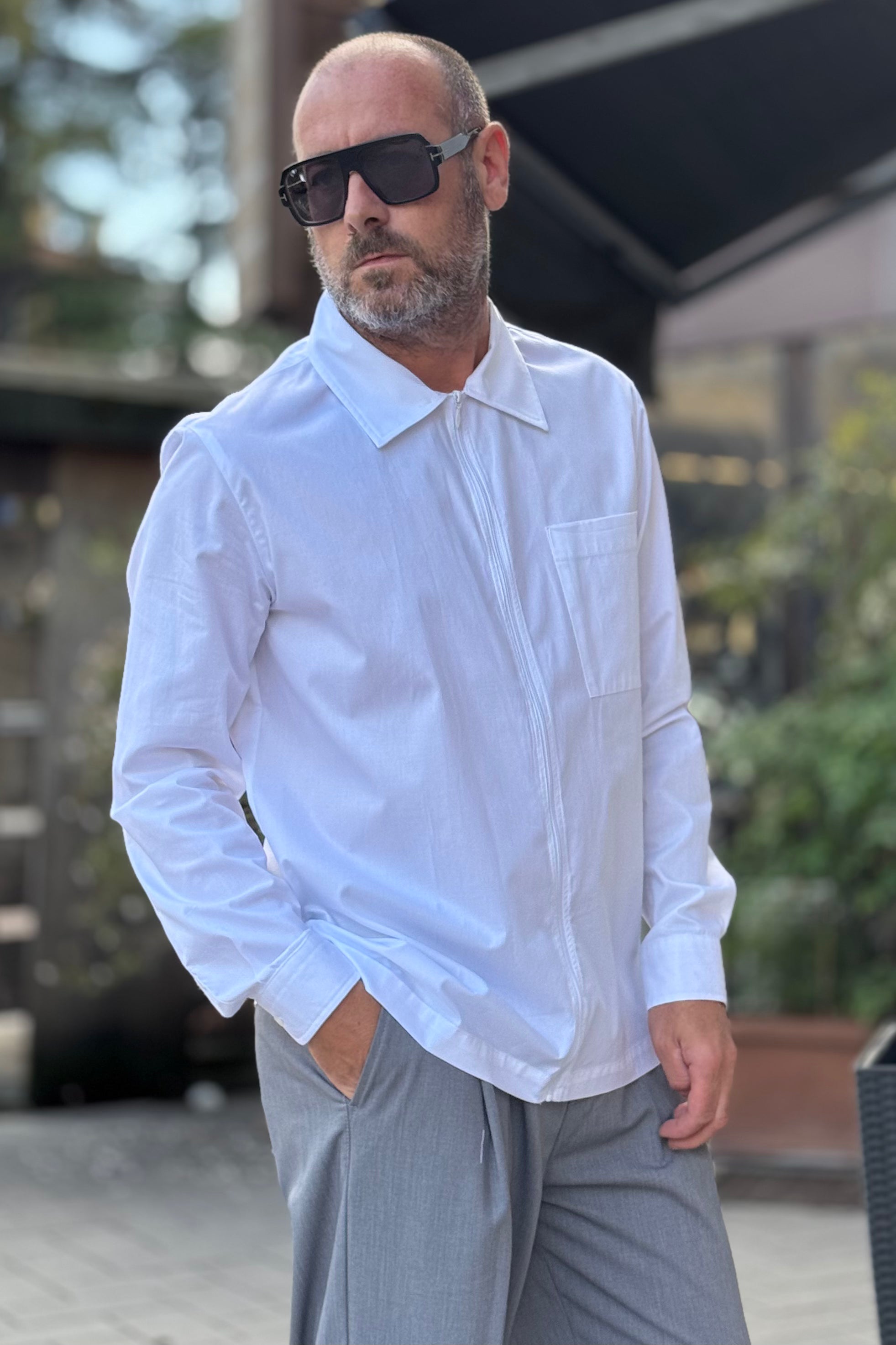 BICOLORE CAMICIA ZIP BOXIFIT