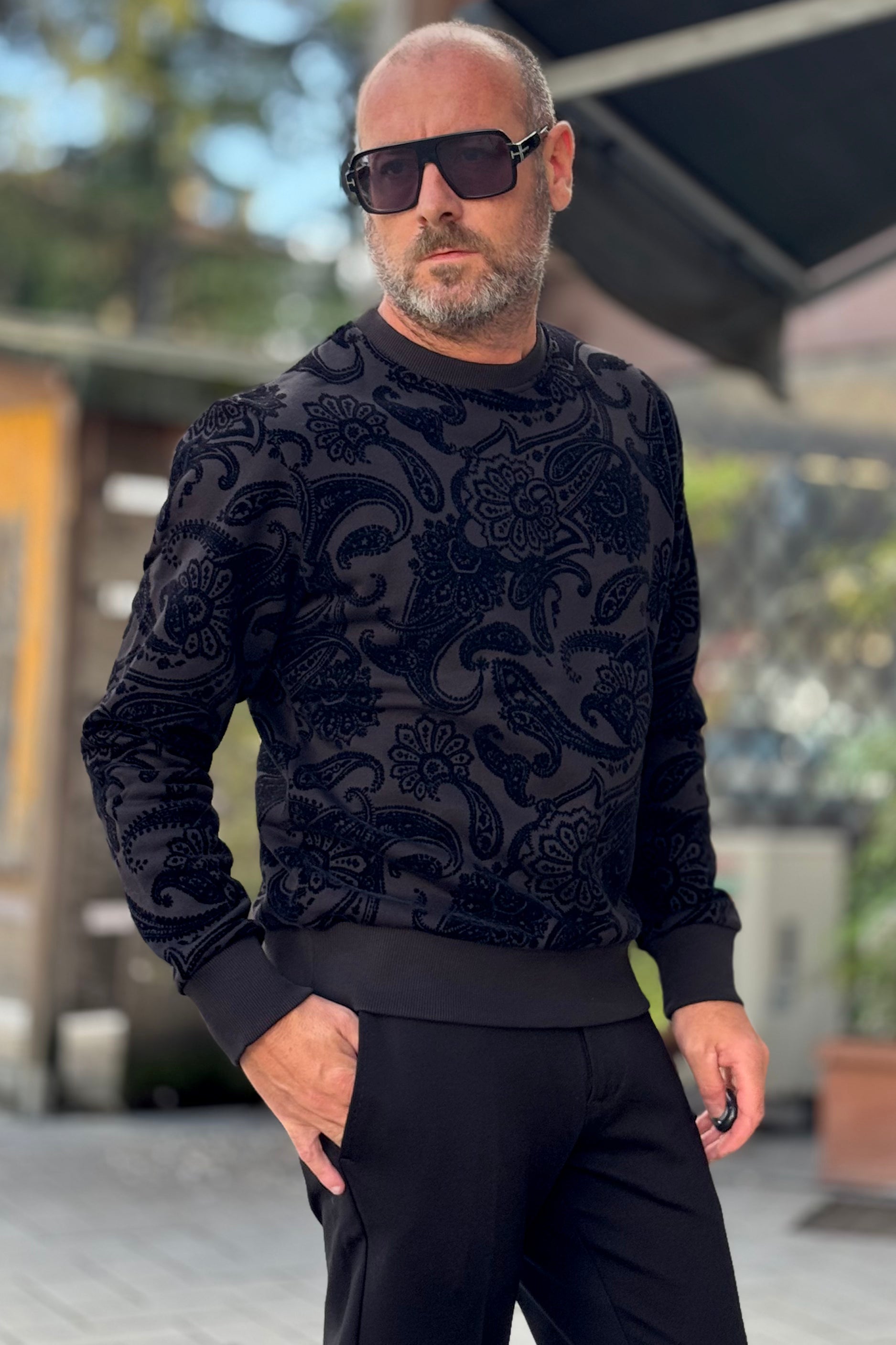 I MARSILI FELPA CON RICAMO DAMASCATO DISPONIBILE IN 2 COLORI