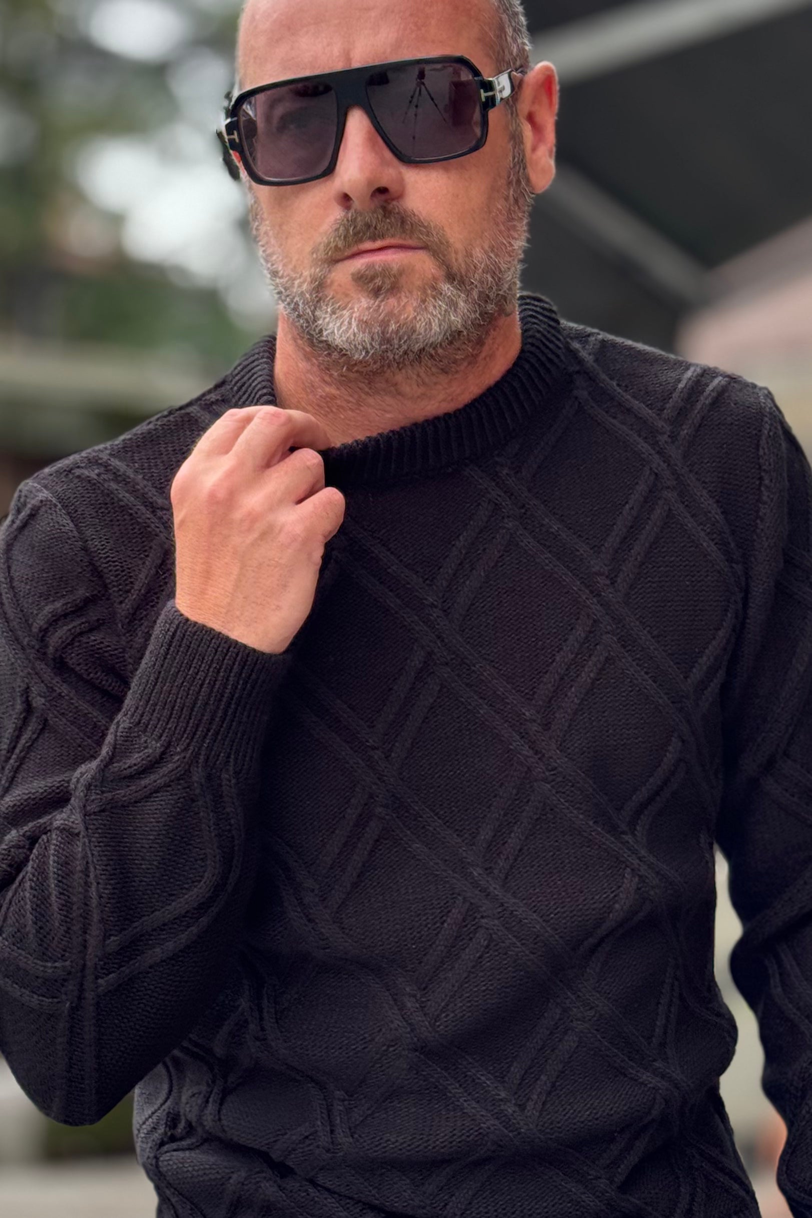 TELAMIRA MAGLIA GIROCOLLO MOTIVO ROMBO DISPONIBILE IN 3 COLORI