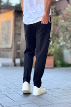 TELAMIRA PANTALACCIO CON COULISSE IN VITA - NERO