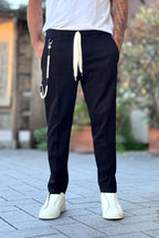 TELAMIRA PANTALACCIO CON COULISSE IN VITA - NERO