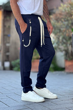 TELAMIRA PANTALACCIO CON COULISSE IN VITA - BLU