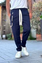 TELAMIRA PANTALACCIO CON COULISSE IN VITA - BLU